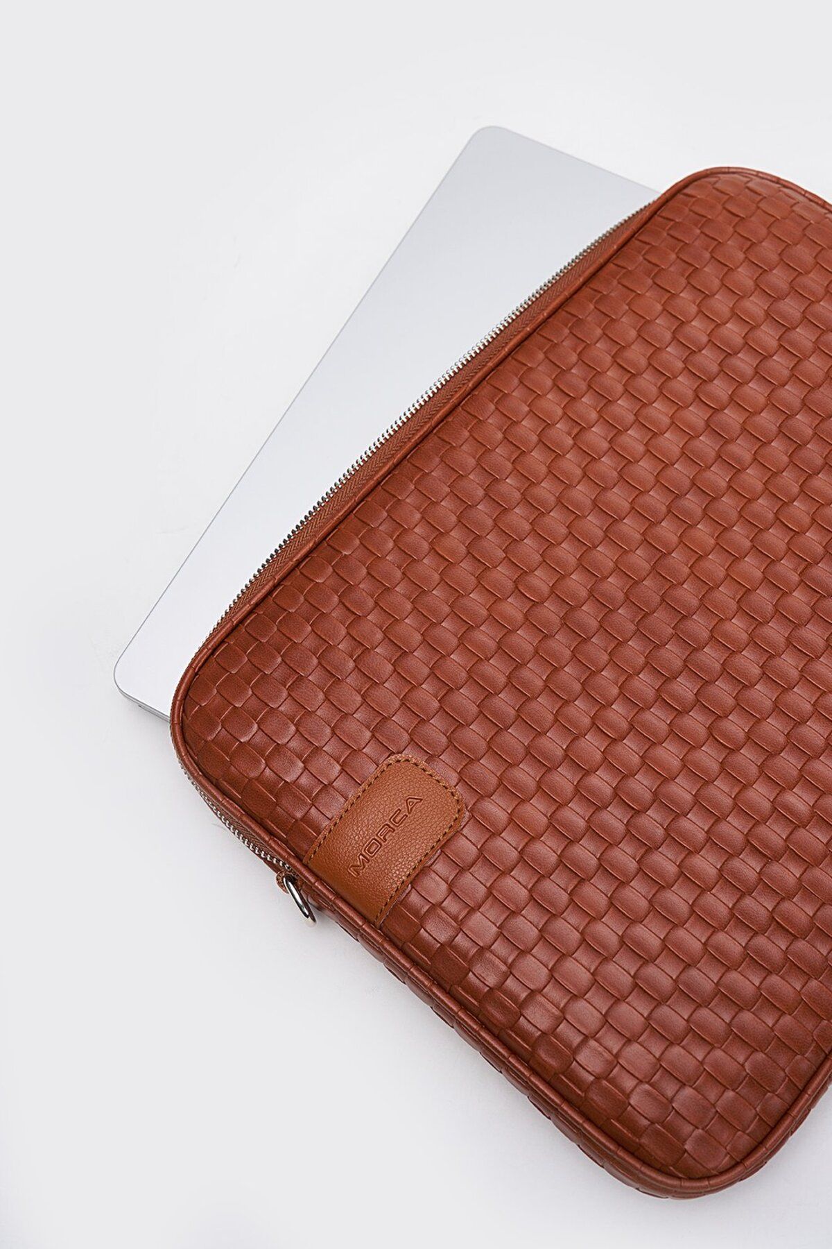 MacBook Air Pro mussen 13.3” & 14”inç Hasır Laptop Kılıfı - Hasır Taba