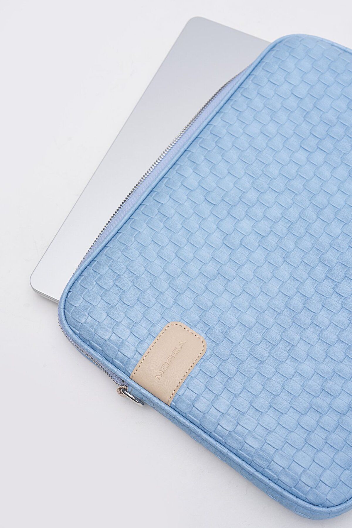 MacBook Air Pro mussen 13.3” & 14”inç Hasır Laptop Kılıfı - Hasır Mavi