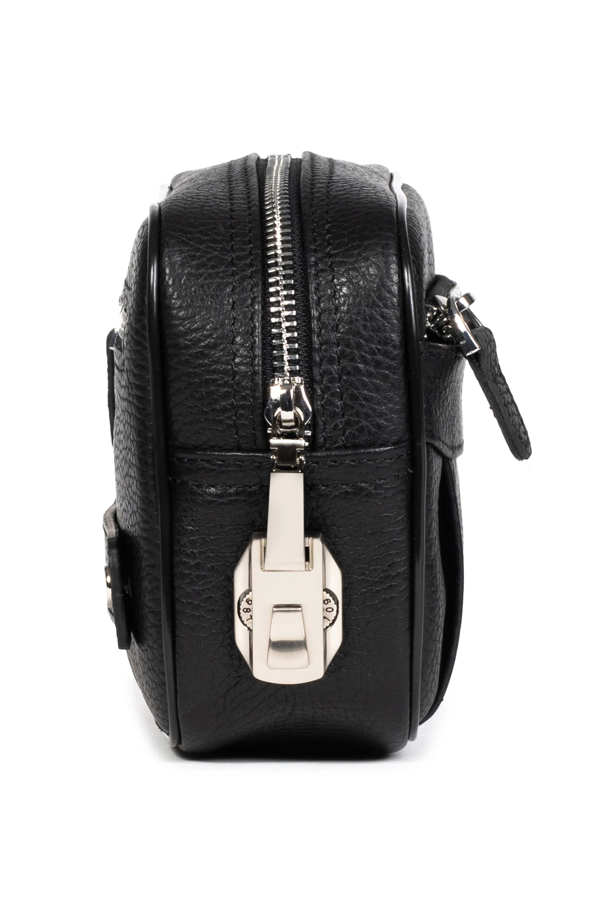 Mussen Monarque Hakiki Dana Derisi Erkek Kilitli El Portföy Çantası – 3 Cepli, Fermuarlı (21x12x6 cm) - Monarque Siyah Naturel