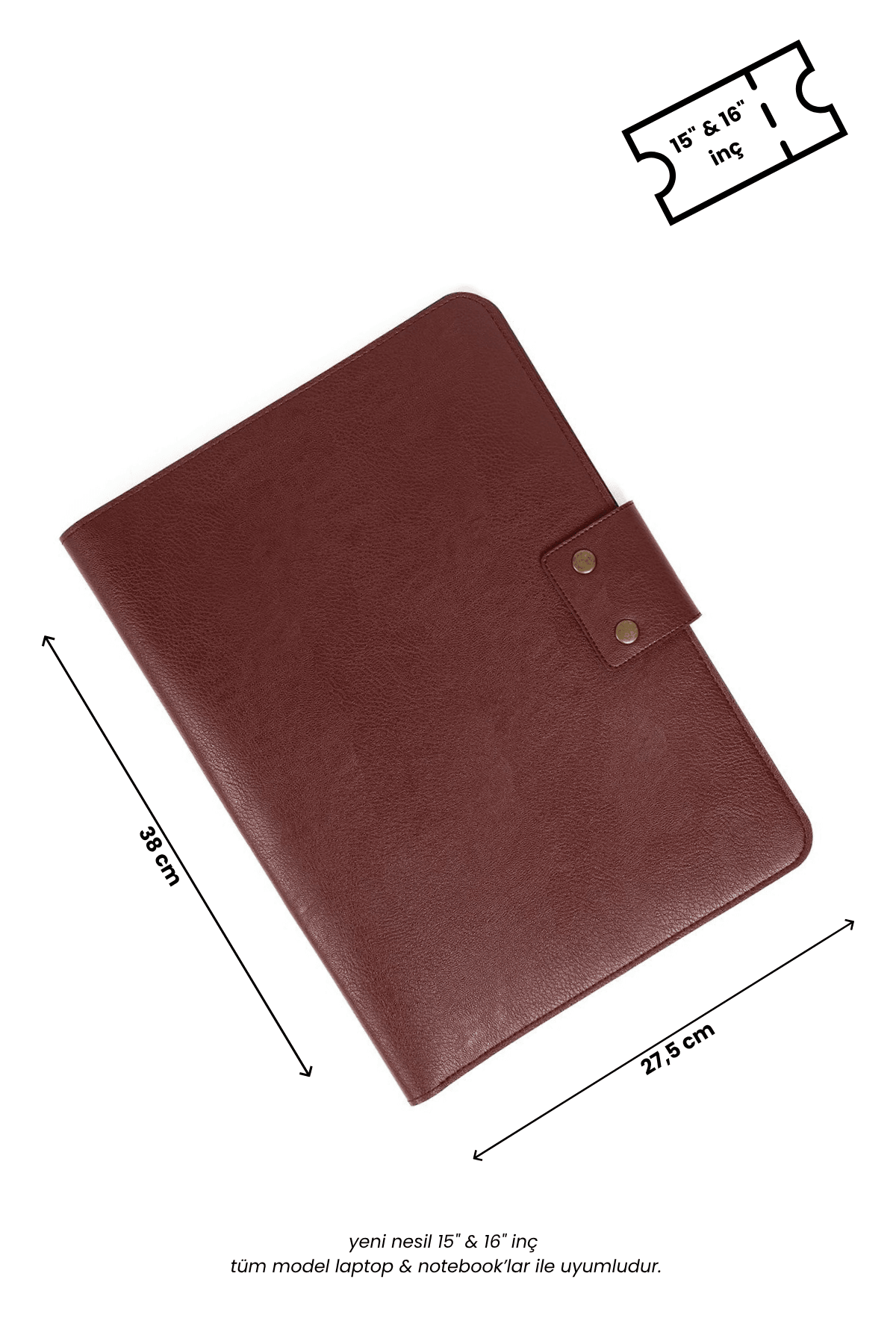 Macbook Air Pro 15-16 İnç Organizer Evrak & Laptop & Tablet Çantası - Bordo Nova