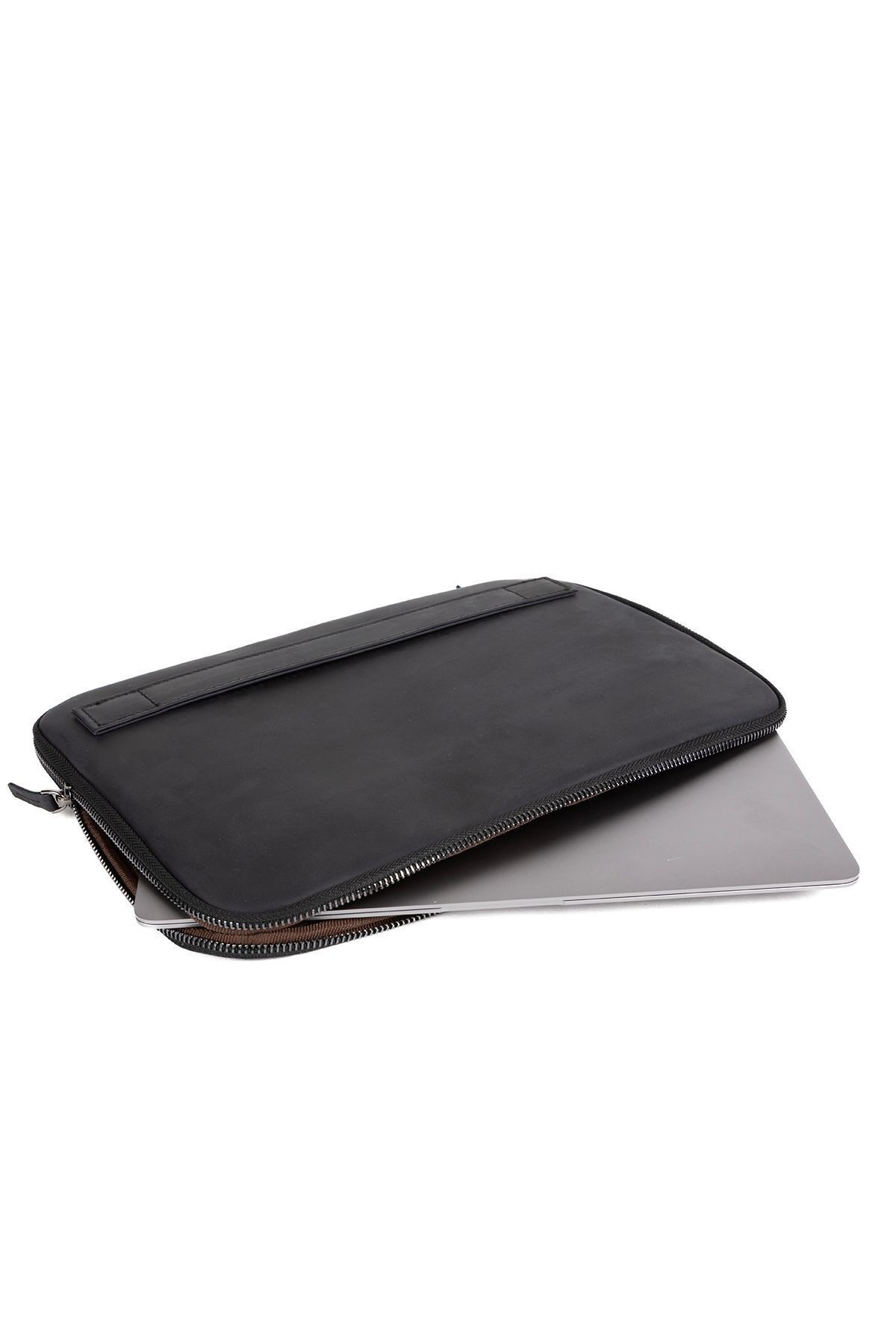 Hakiki Deri mussen 13 & 13.3 Inç Macbook & Laptop Kılıfı - Dr Siyah