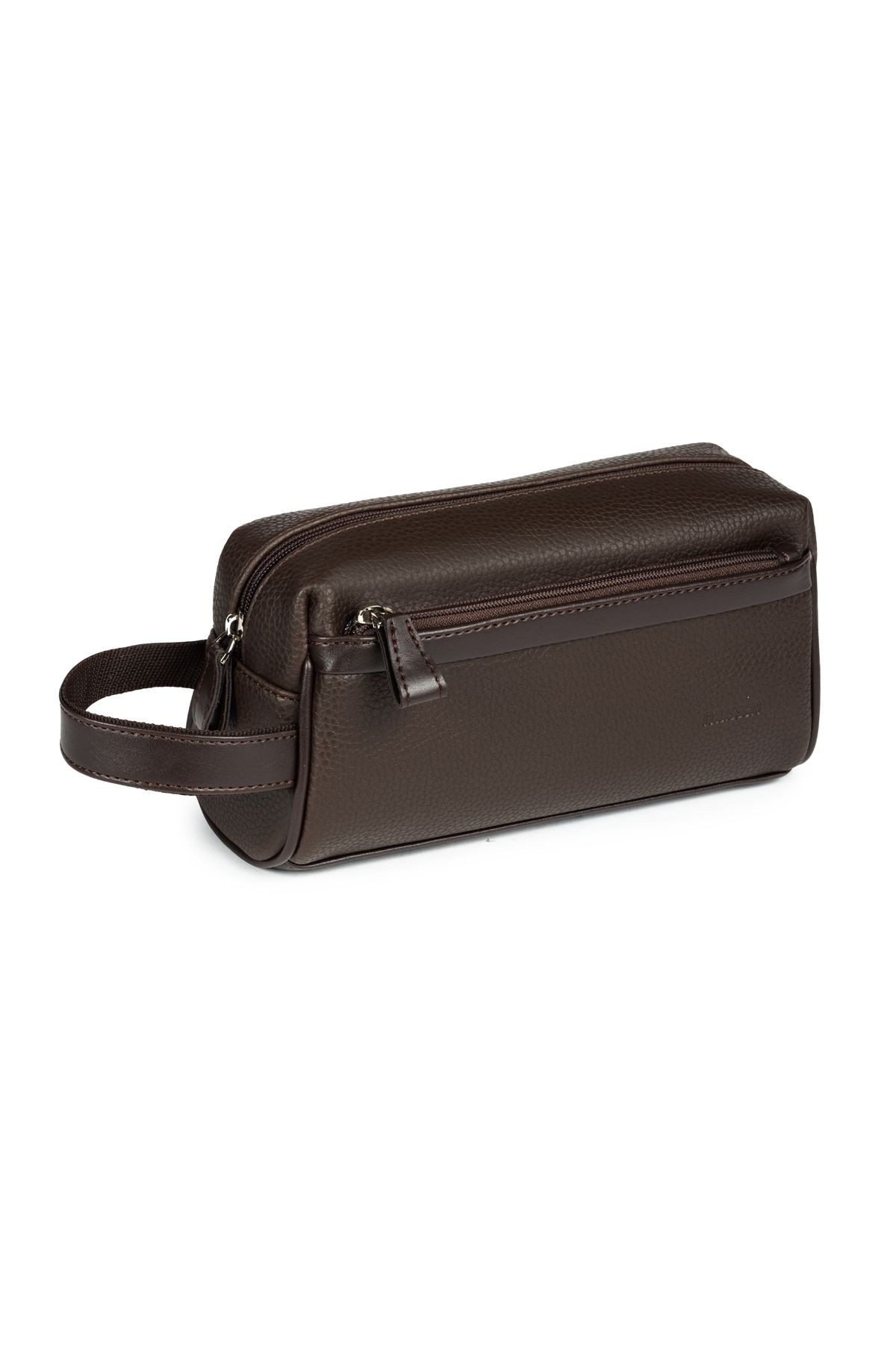 Unisex El Çantası Dopp Kit - Günlük & Traş Bakım & Makyaj Duş Çantası - 23x11x8cm - Kahverengi