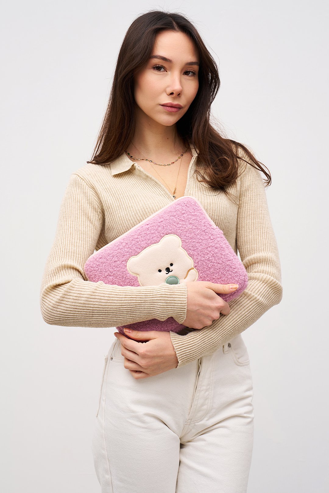 Teddy Bear Tablet Kılıfı 10” & 11” İnç Uyumlu - Pembe