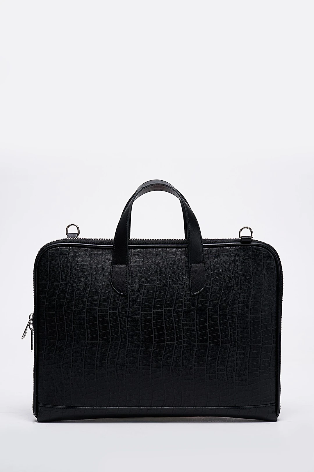 Laptop Evrak Çantası MacBook Air Pro 13 - 14 inç - Kroko Siyah