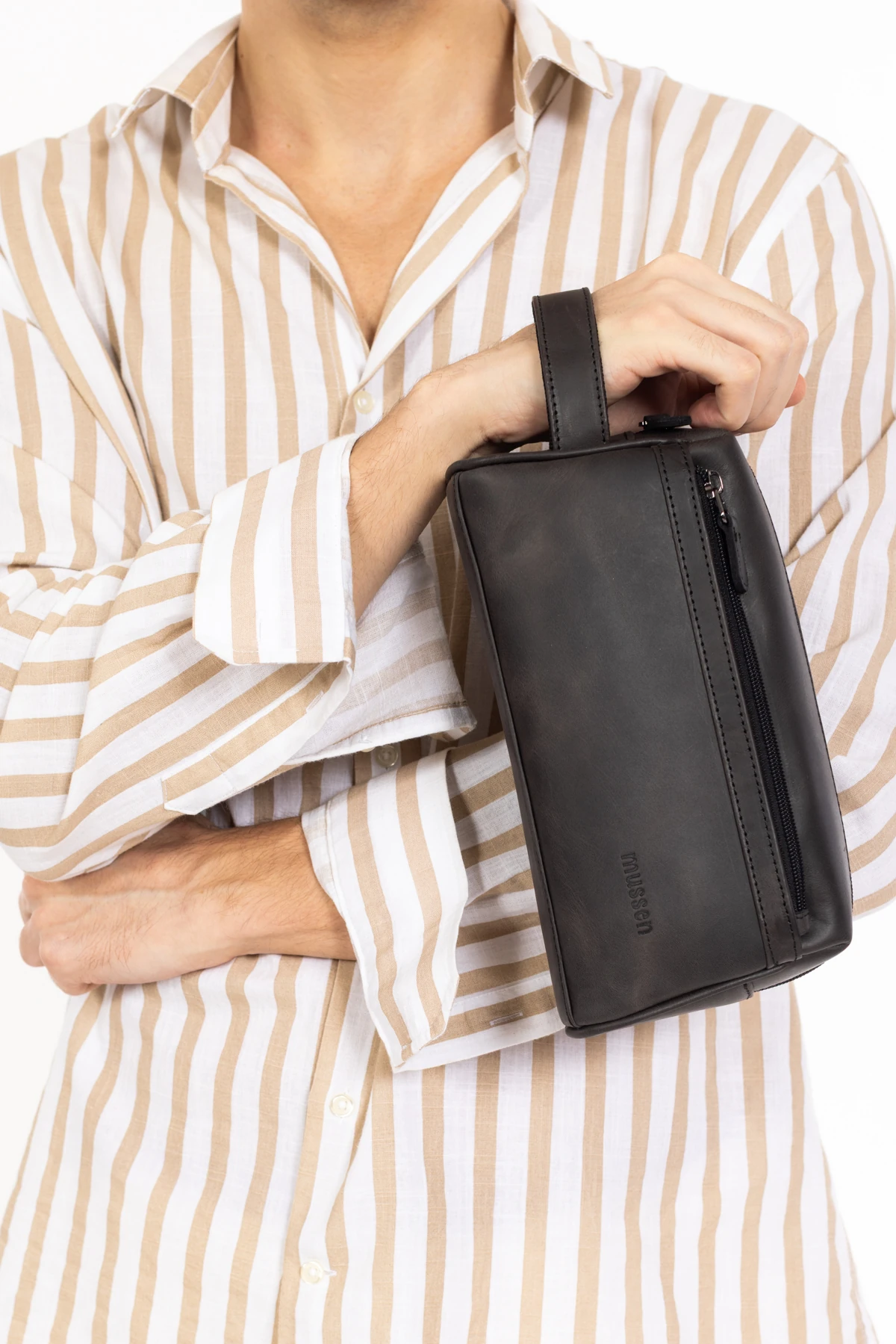 Erkek Hakiki Deri Portföy El Çantası – Fermuarlı, Çok Bölmeli, Premium