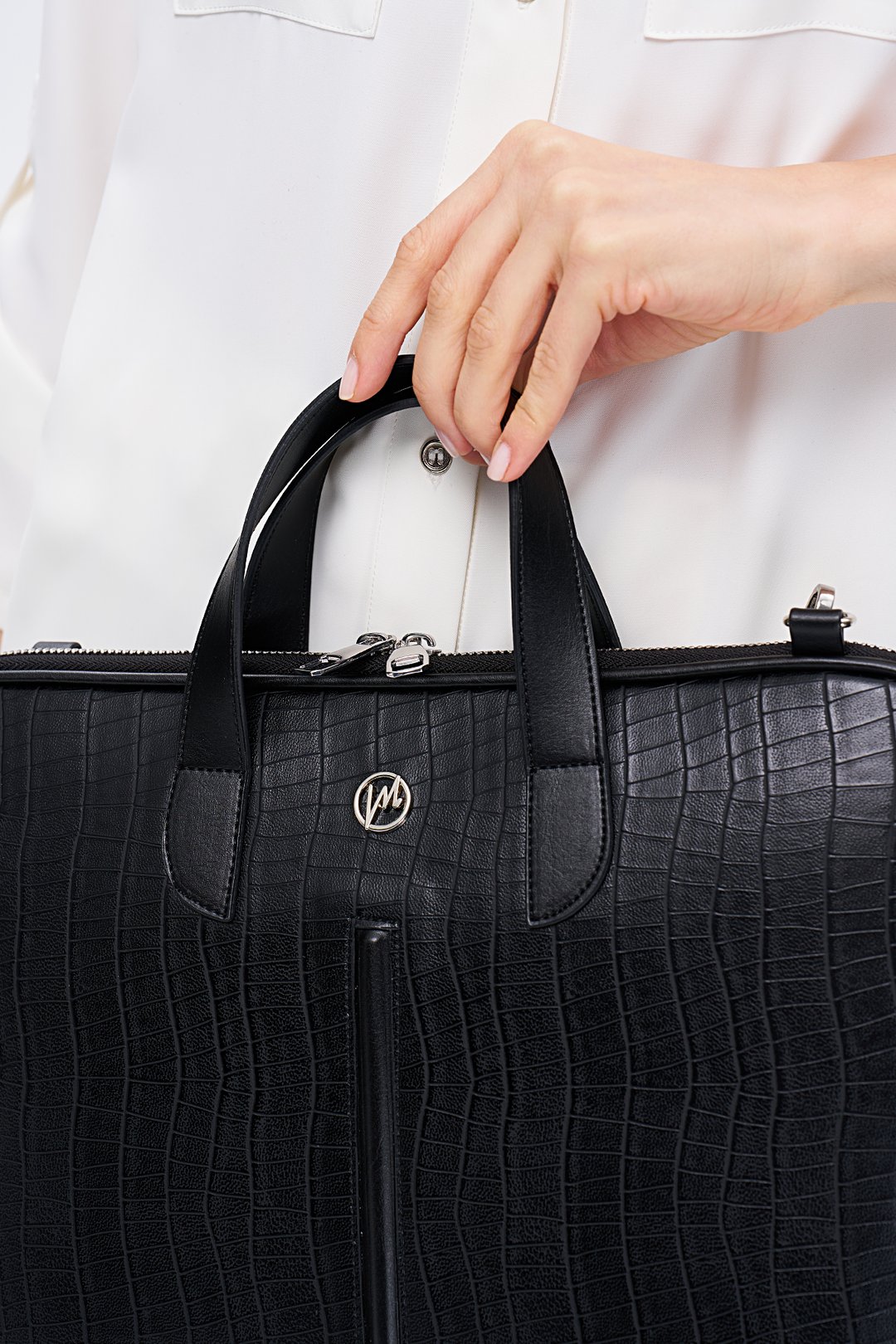 Laptop Evrak Çantası MacBook Air Pro 13 - 14 inç - Kroko Siyah