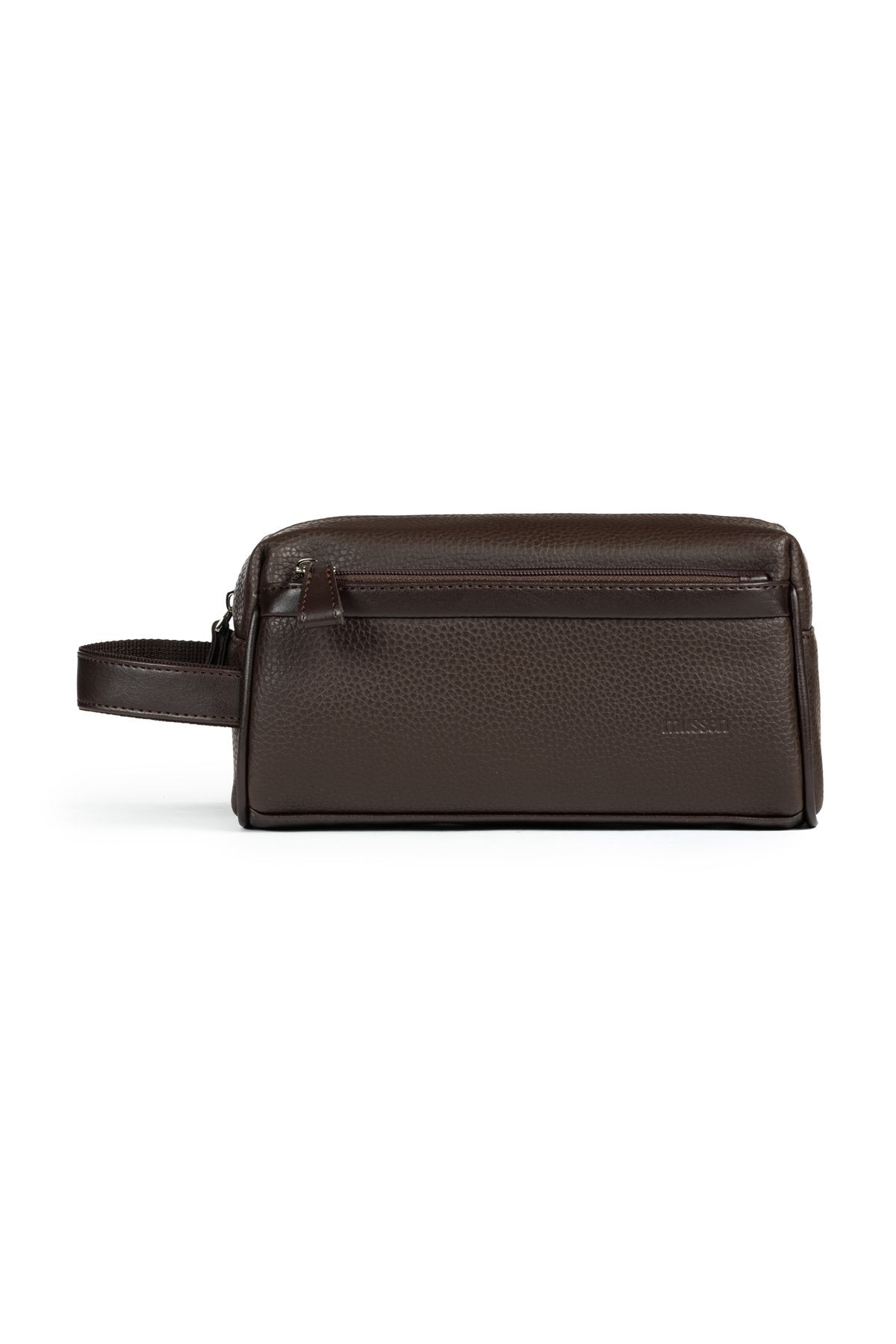 Unisex El Çantası Dopp Kit - Günlük & Traş Bakım & Makyaj Duş Çantası - 23x11x8cm - Kahverengi