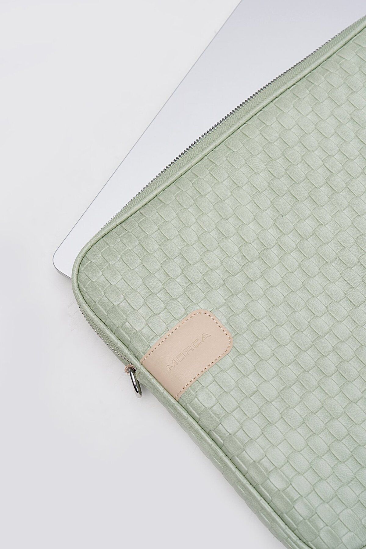 MacBook Air Pro mussen 13.3” & 14”inç Hasır Laptop Kılıfı - Hasır Mint Yeşil