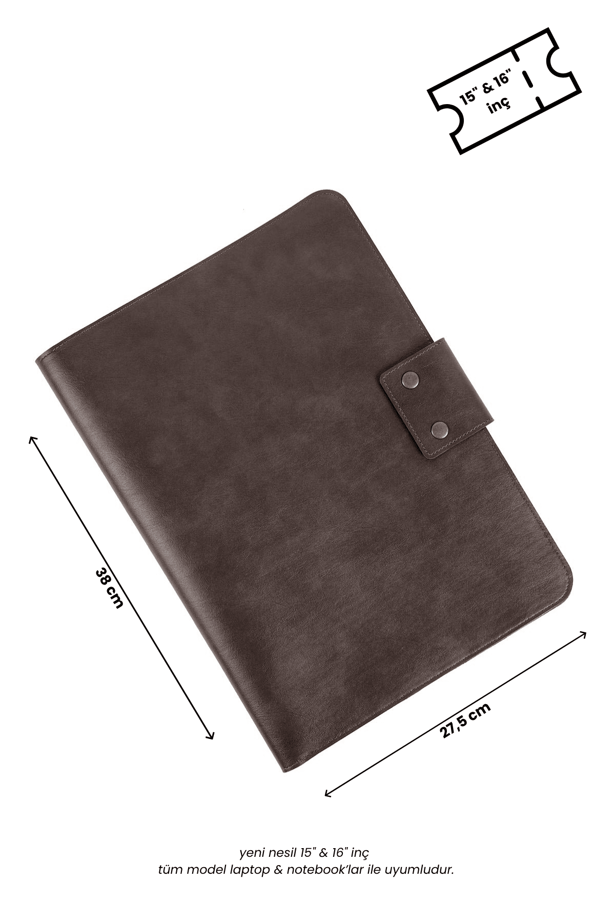 Macbook Air Pro 15-16 İnç Organizer Evrak & Laptop & Tablet Çantası - Kahve Nova