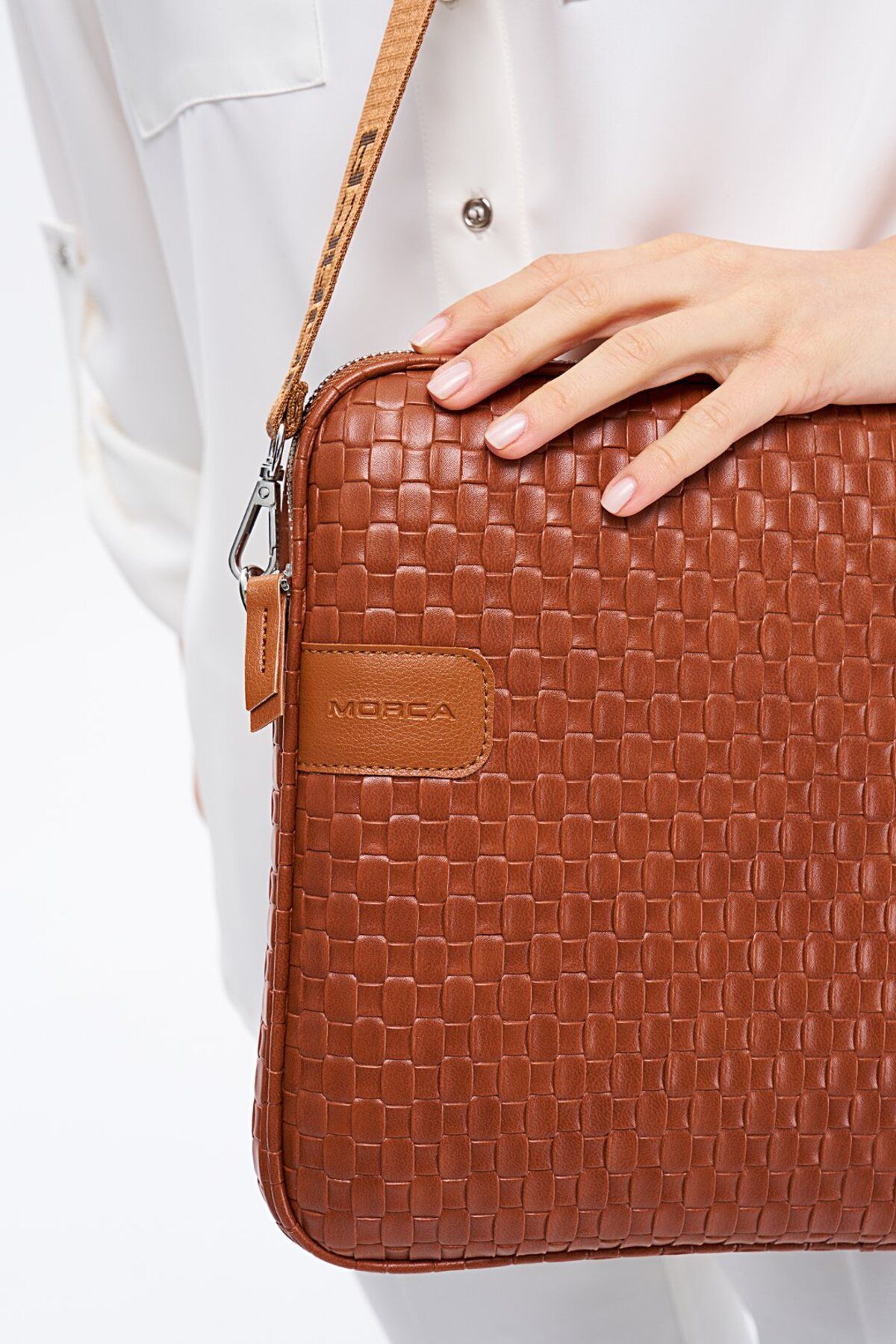 MacBook Air Pro mussen 13.3” & 14”inç Hasır Laptop Kılıfı - Hasır Taba