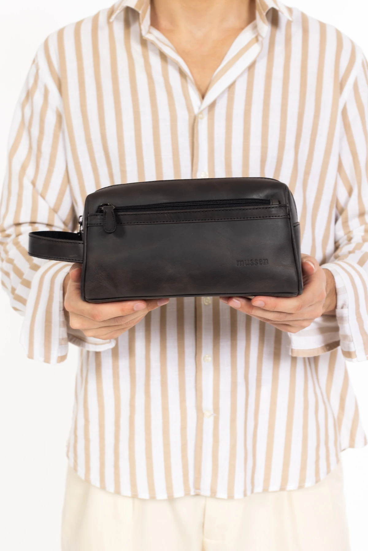 Erkek Hakiki Deri Portföy El Çantası – Fermuarlı, Çok Bölmeli, Premium