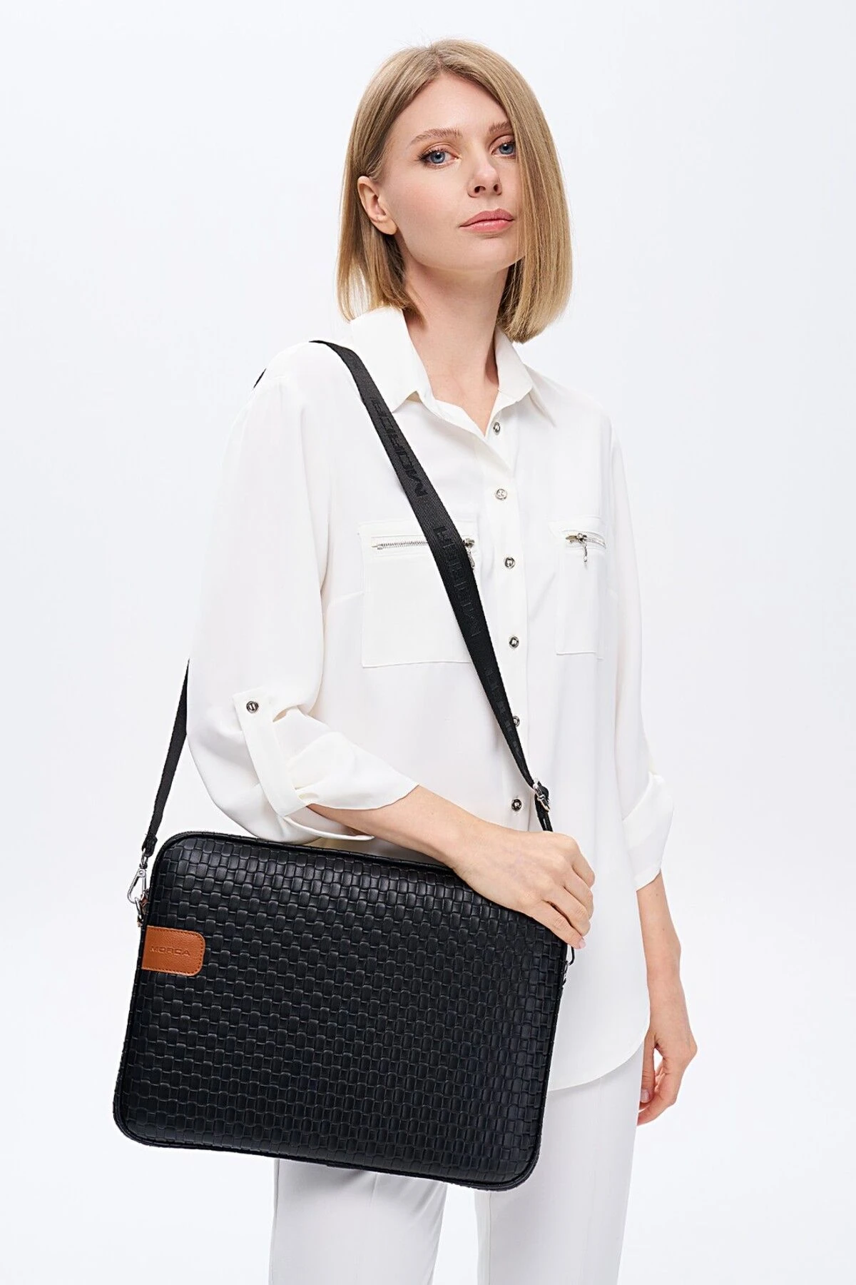 MacBook Air Pro mussen 13.3” & 14”inç Hasır Laptop Kılıfı - Hasır Siyah