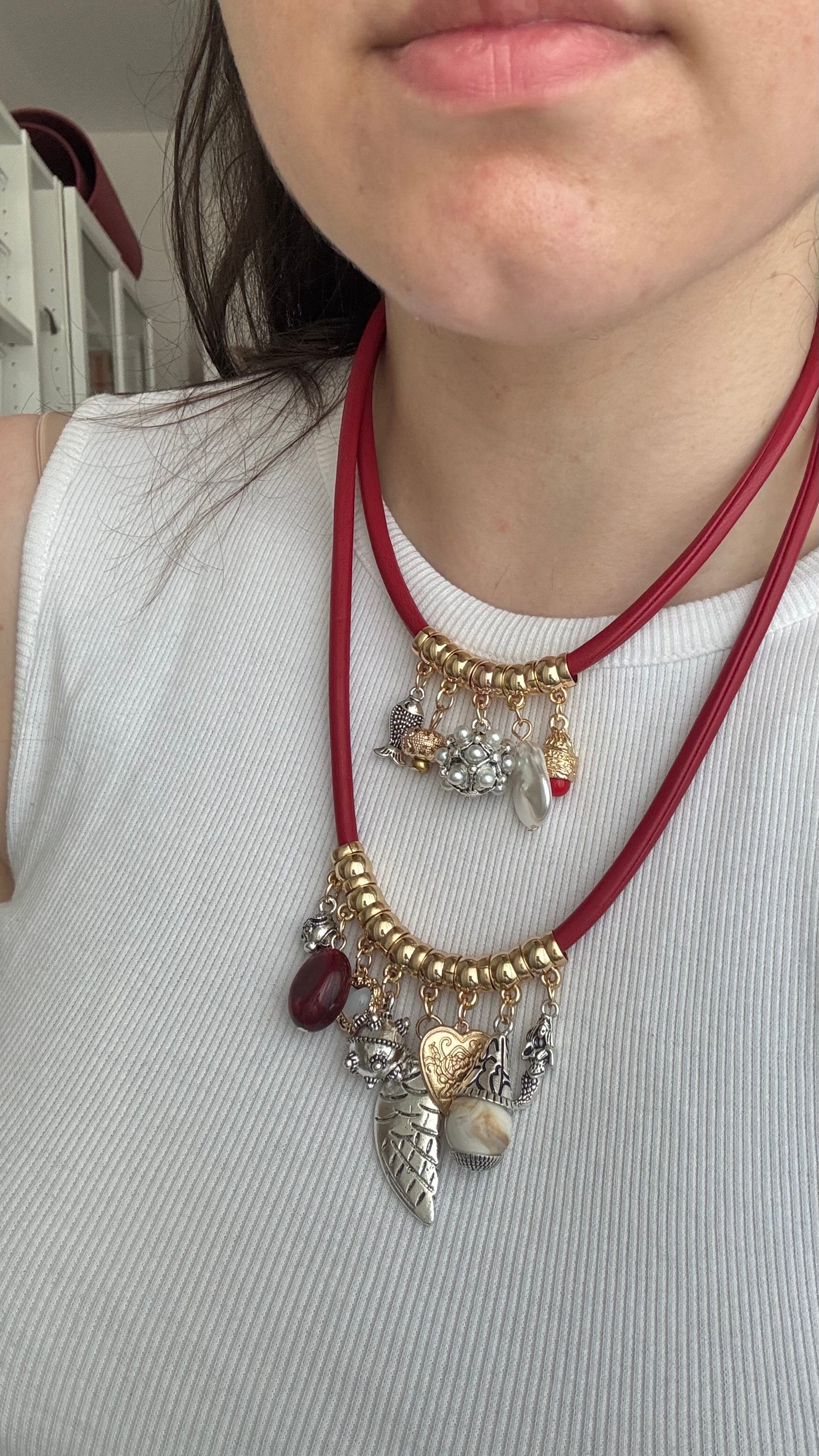 Marka Model 2li Charm Kolye Seti