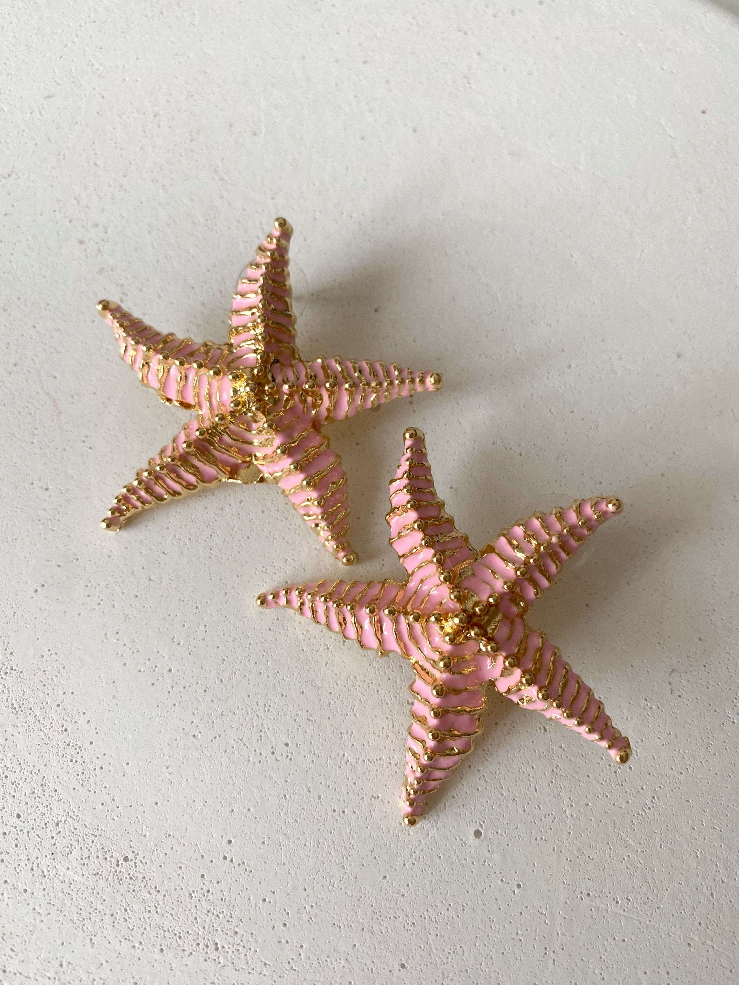 Pembe Deniz Yıldızı Küpe