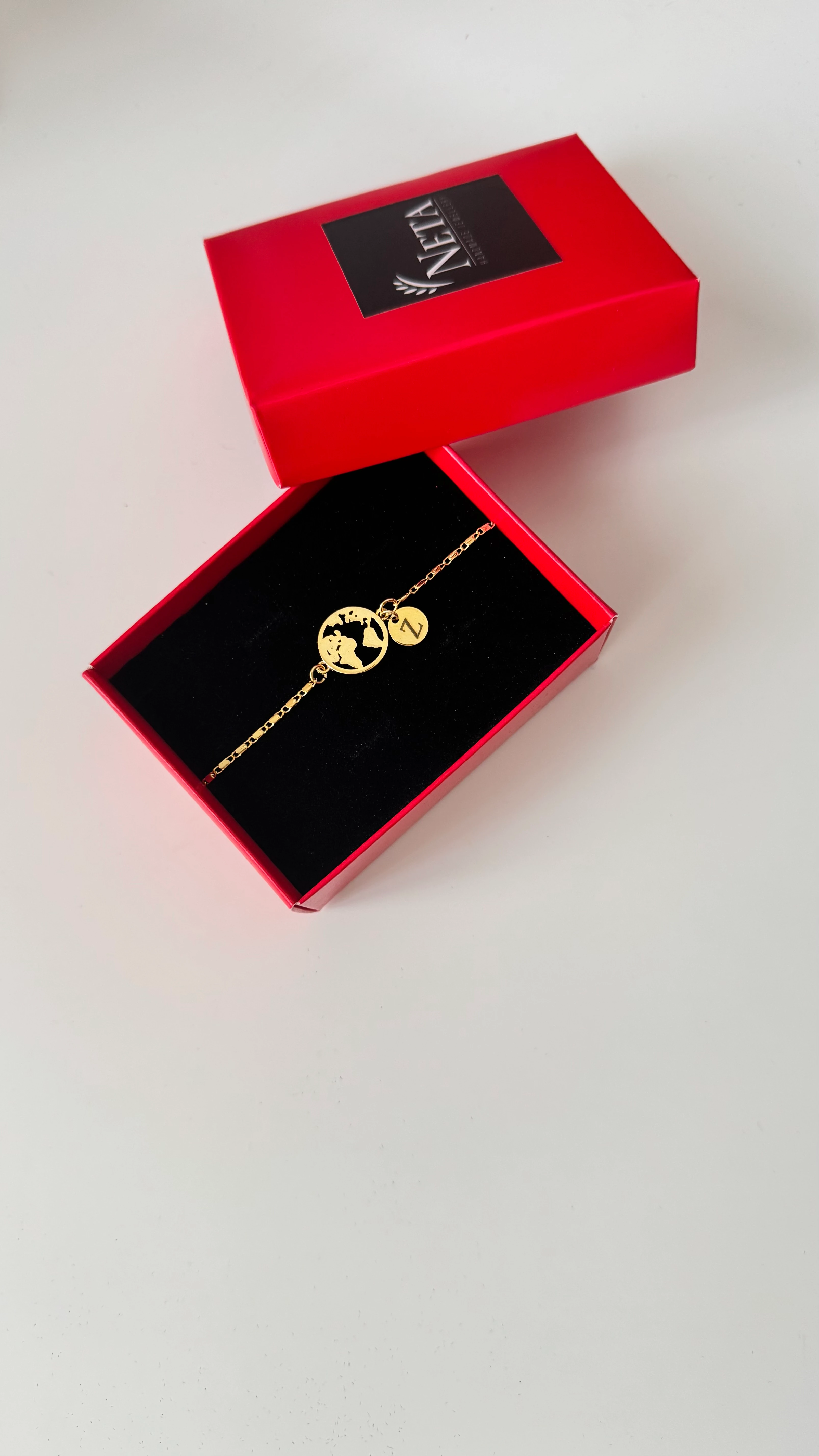 Gold Lazer Kesim Dünya Bileklik