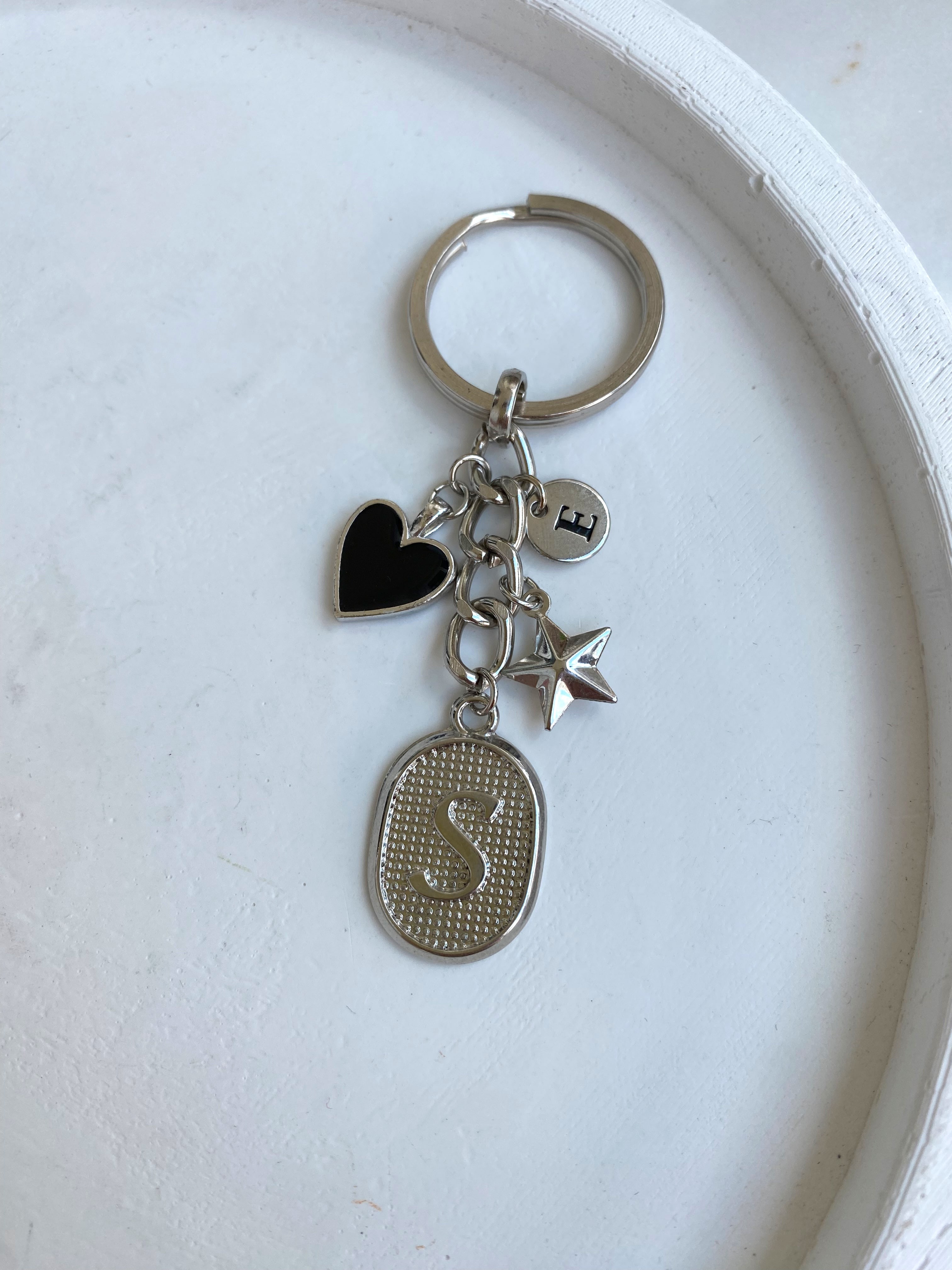 S Harf Silver Charm Anahtarlık Çanta Süsü