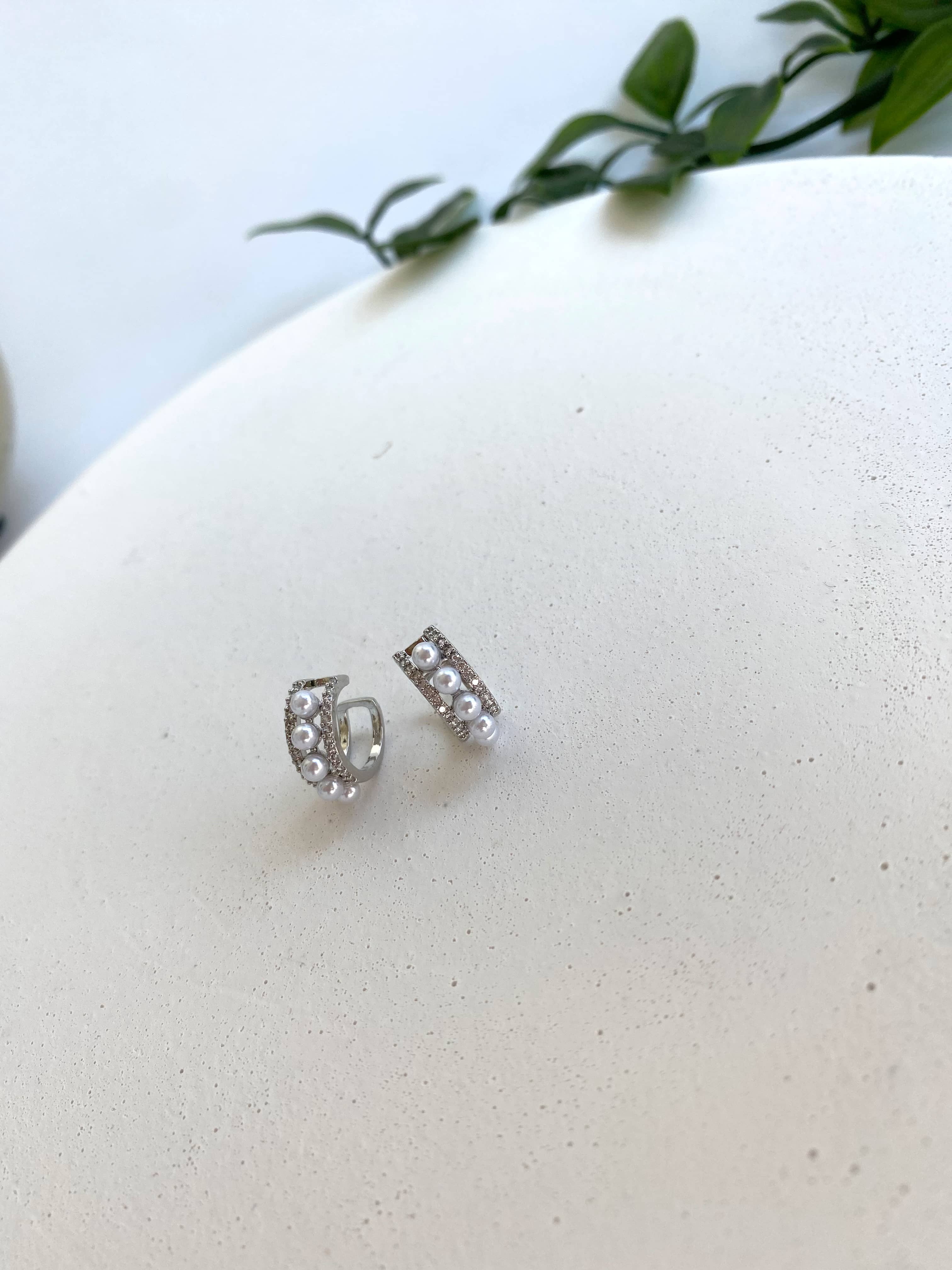 İnci Detay Earcuff Silver Tek Adet