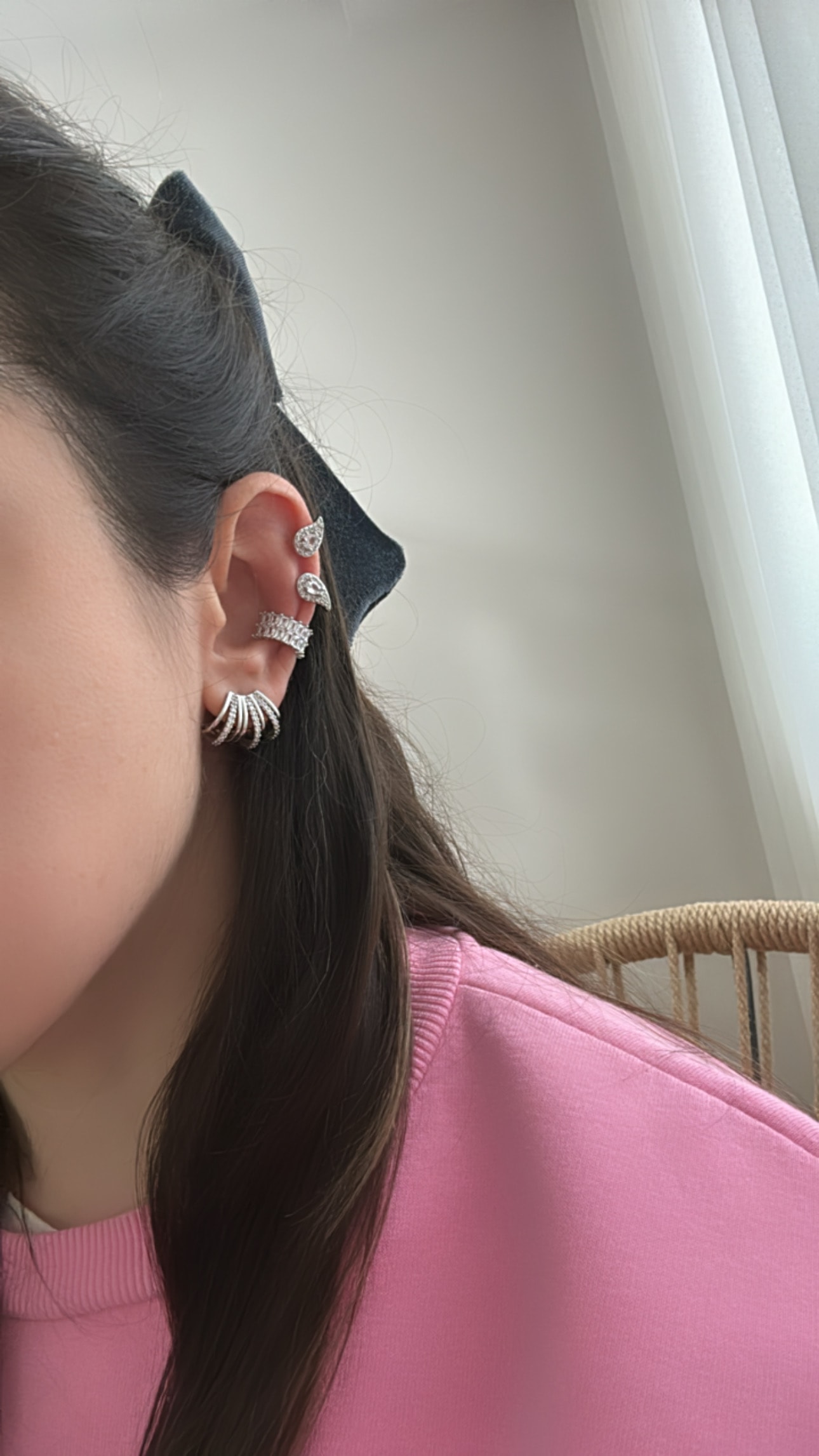 Melek Kanadı Taşlı Earcuff