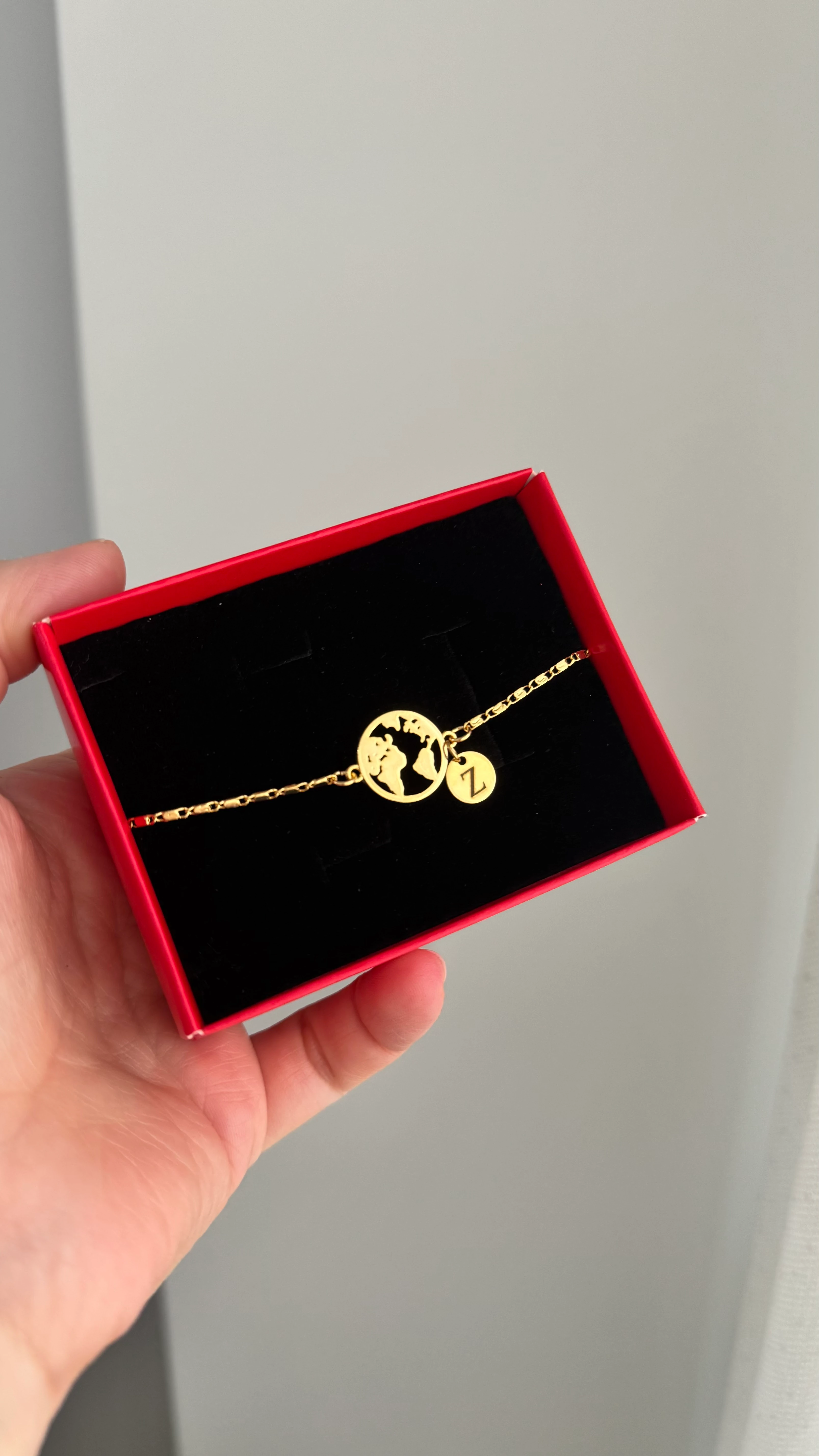 Gold Lazer Kesim Dünya Bileklik