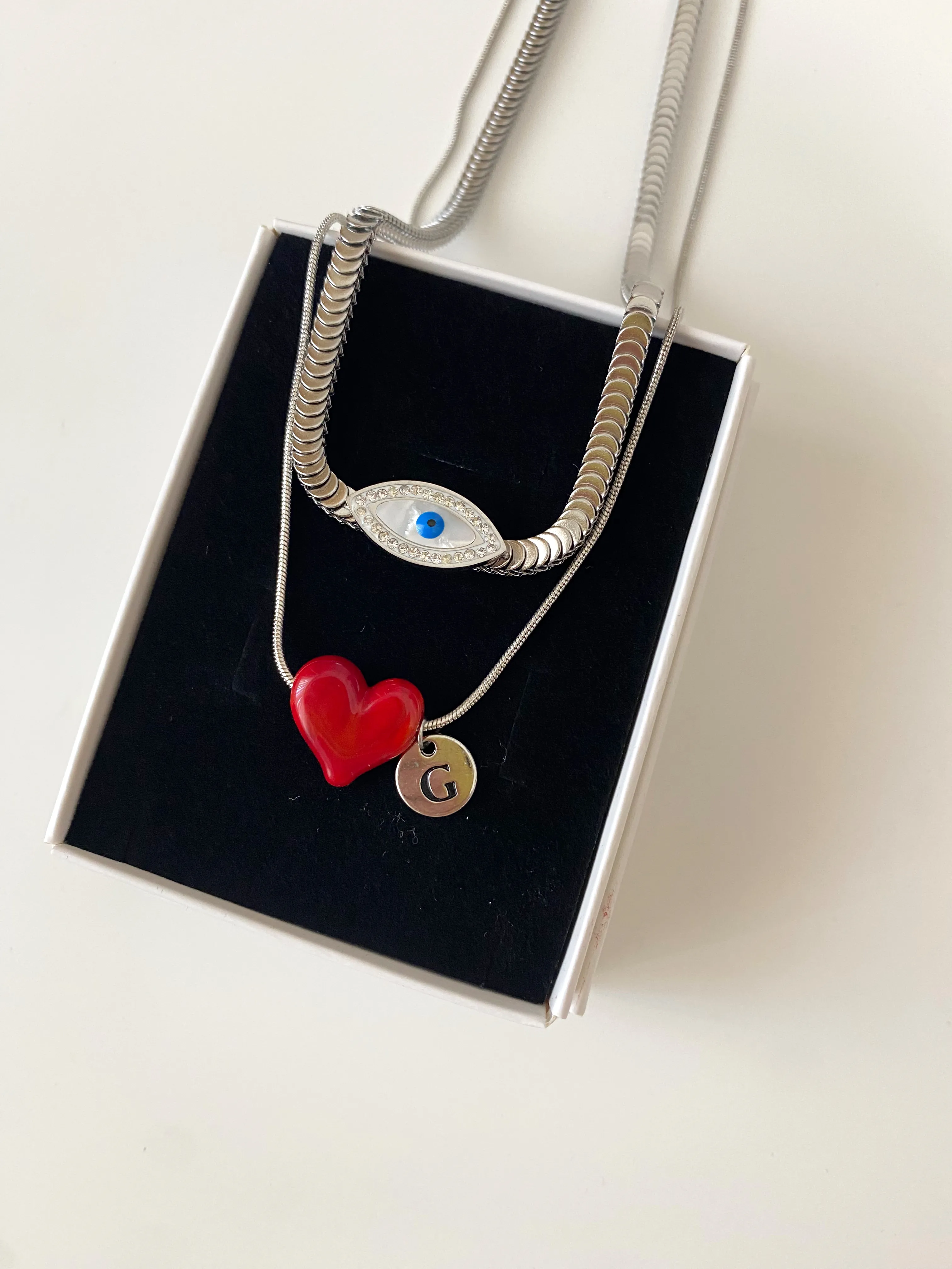 Çelik Göz Kalp Set Gümüş Renk