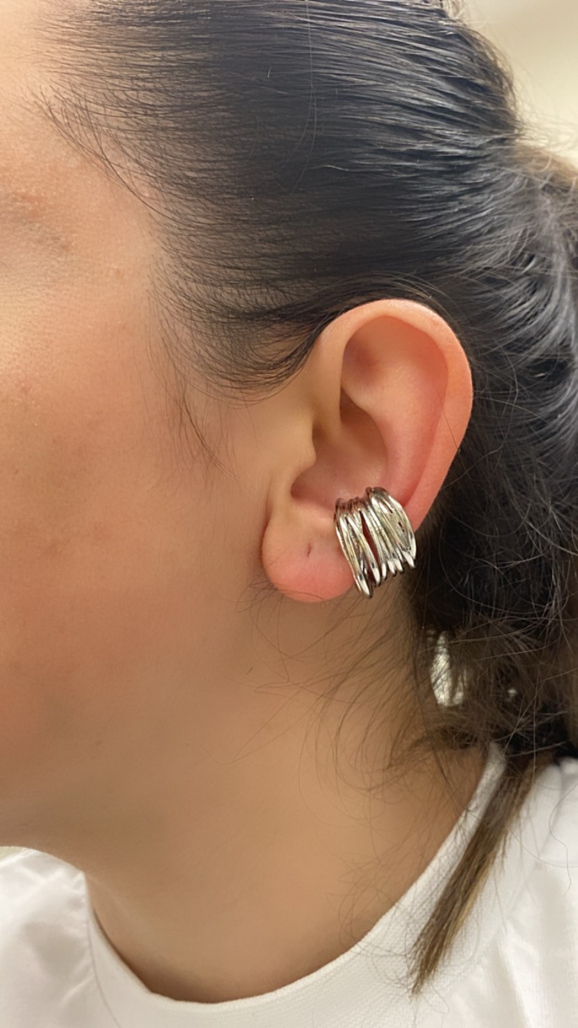 Özel Seri Katmanlı Earcuff Silver