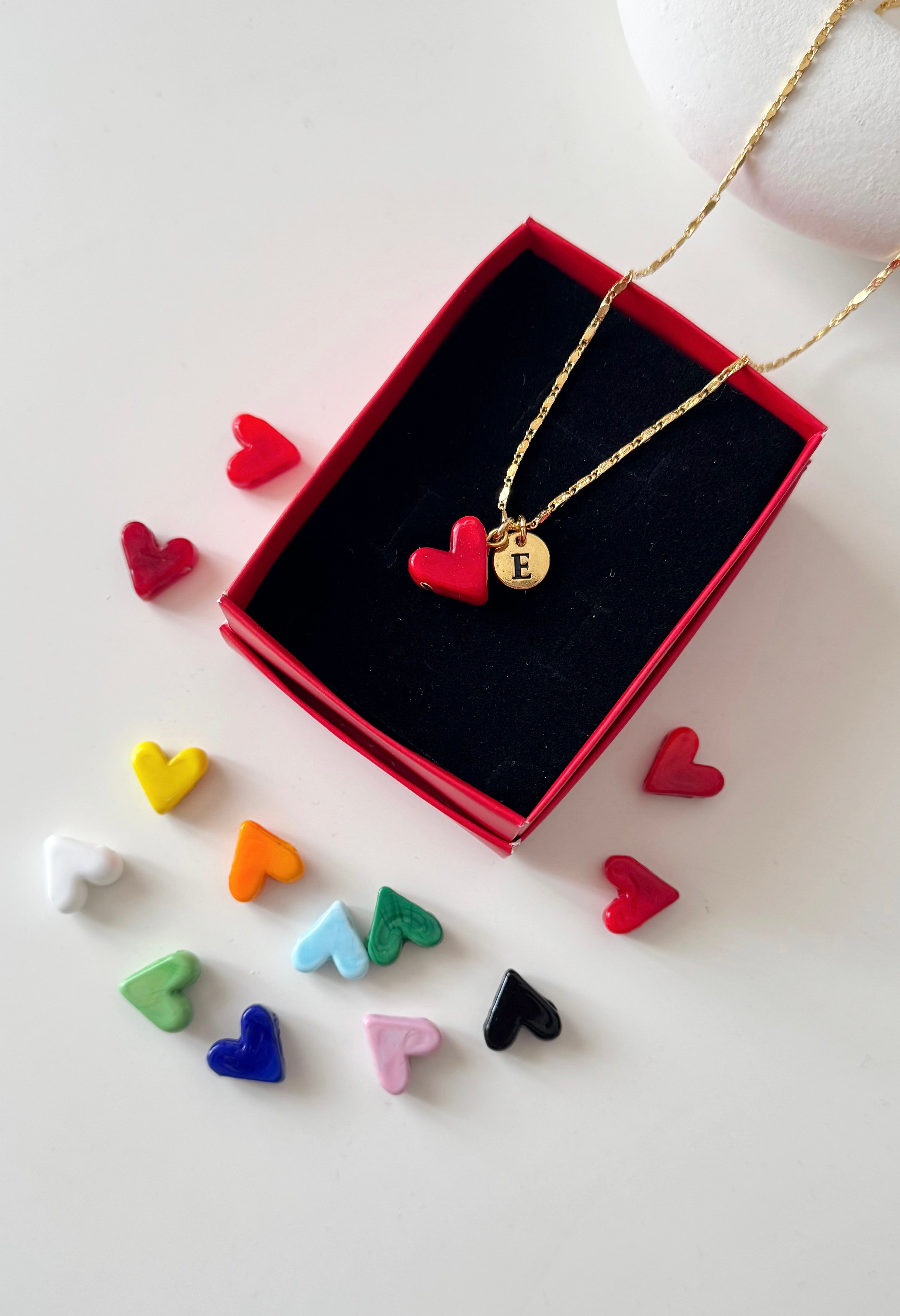 Elit Charm Gold Yan Kalp Kolye
