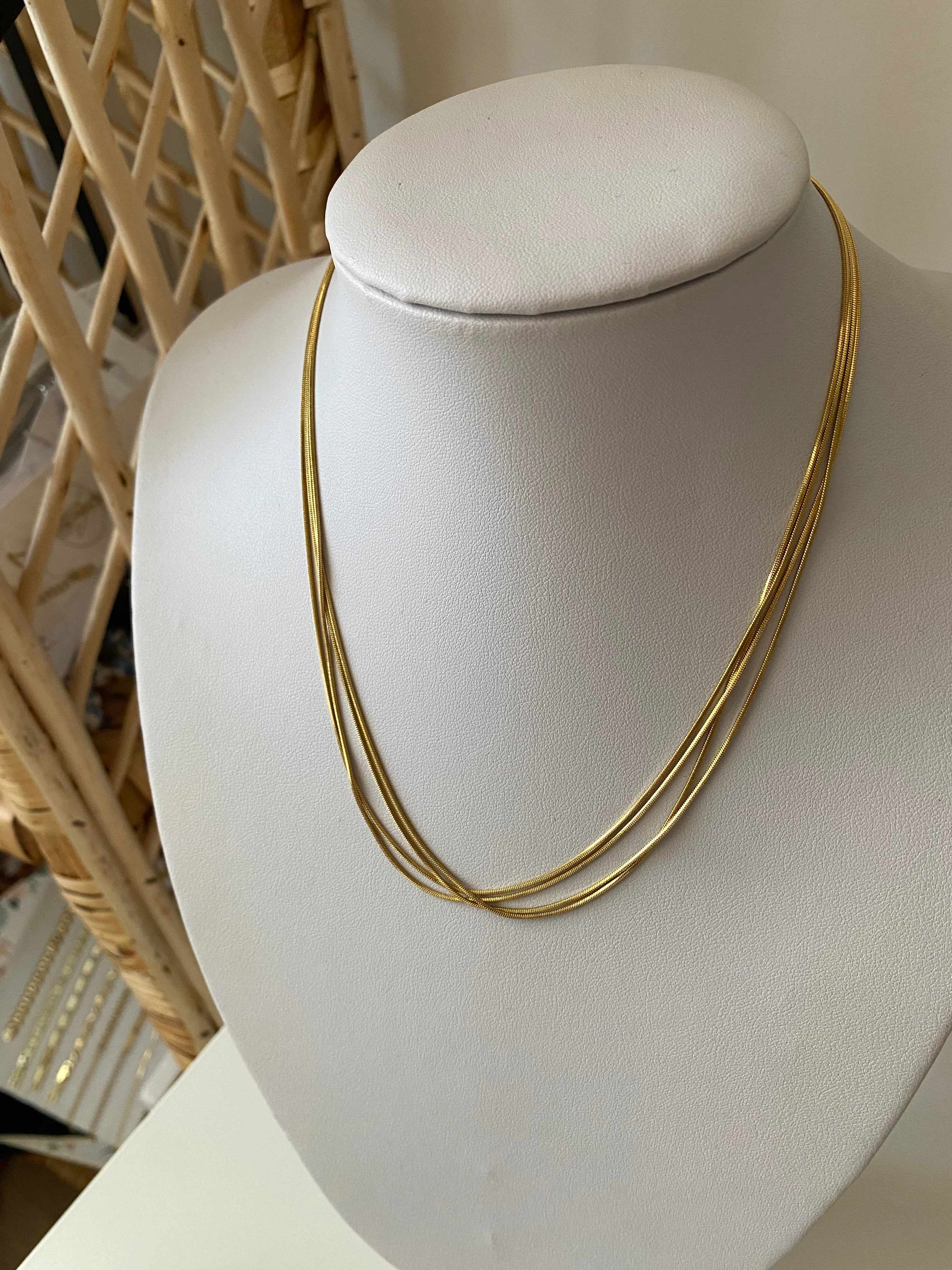 Çelik Çoklu Düz Zincir Kolye