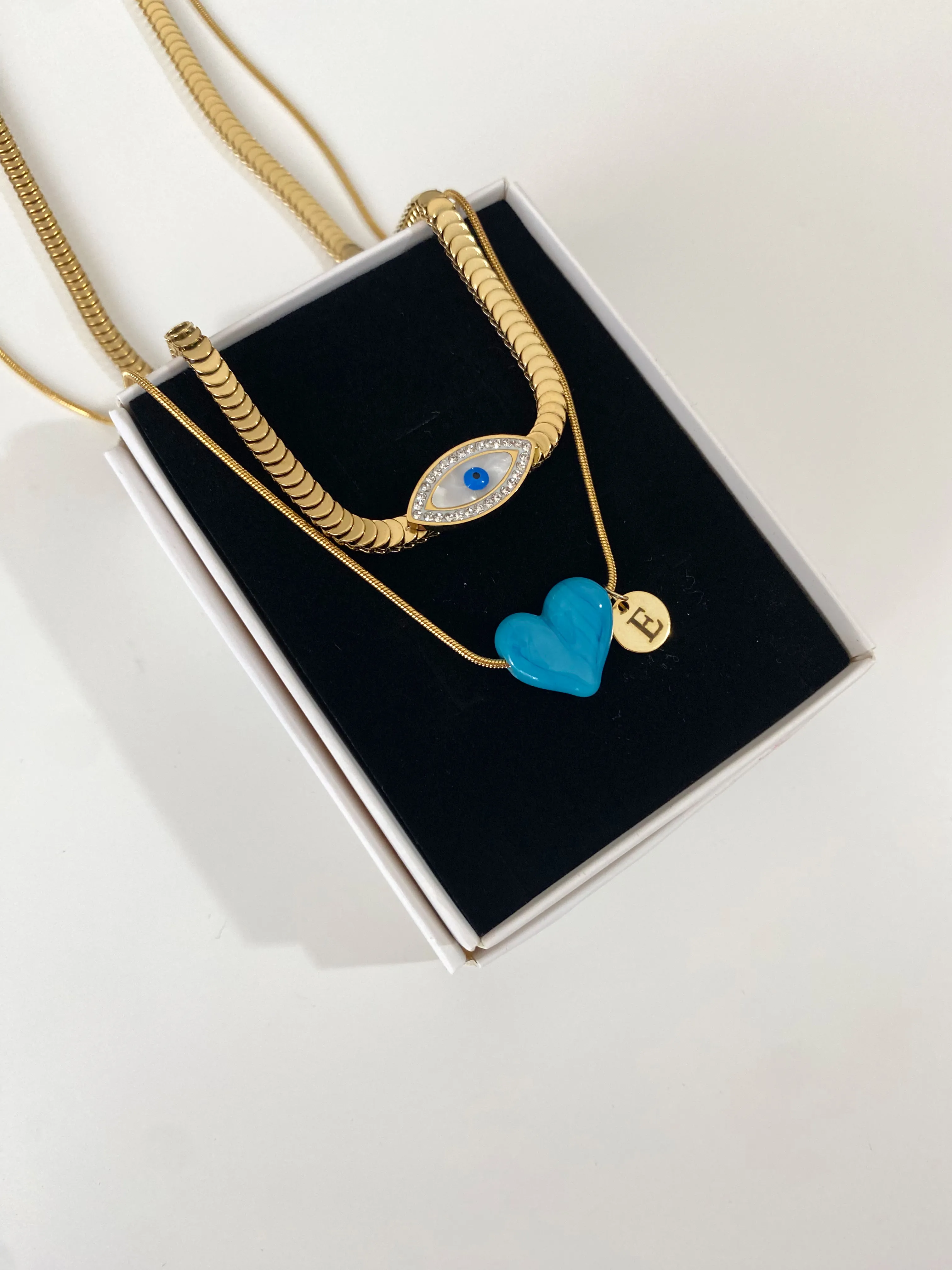 Çelik Göz Kalp Kombini Gold