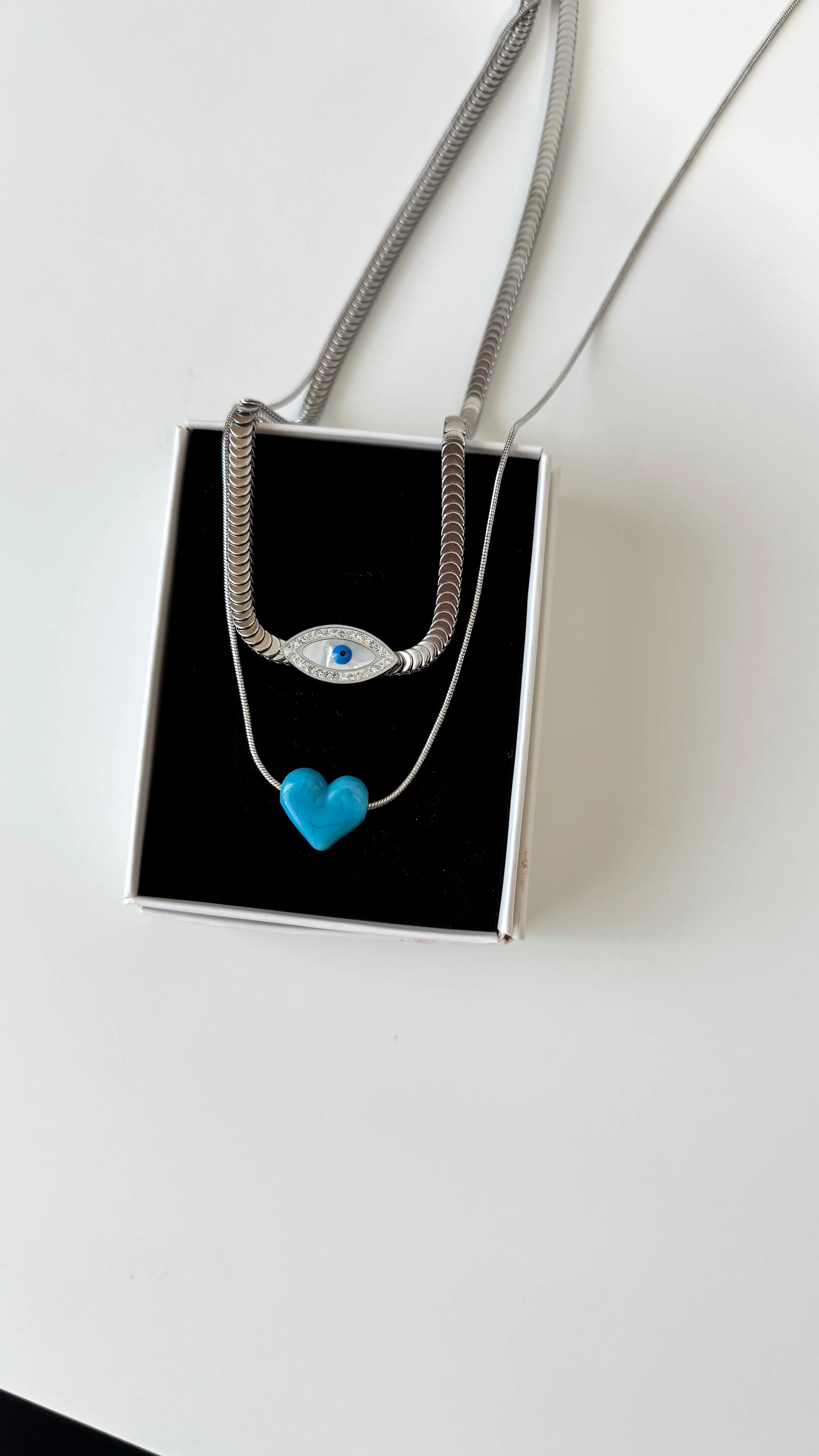 Çelik Göz Kalp Set Gümüş Renk