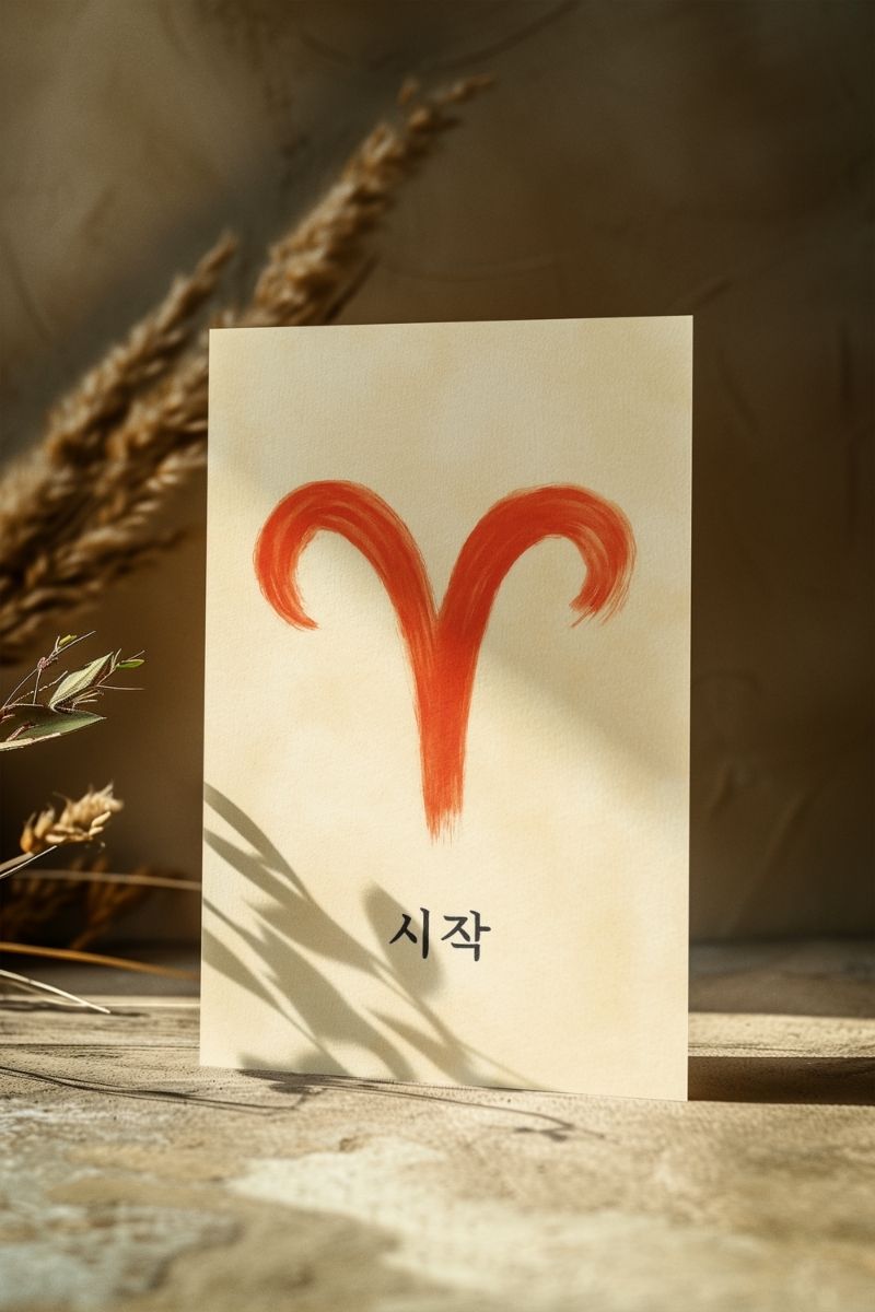 Zodiac Flow Burçlar Koleksiyonu 시작 – Koç (Aries) - Art Print - Çerçevesiz Poster