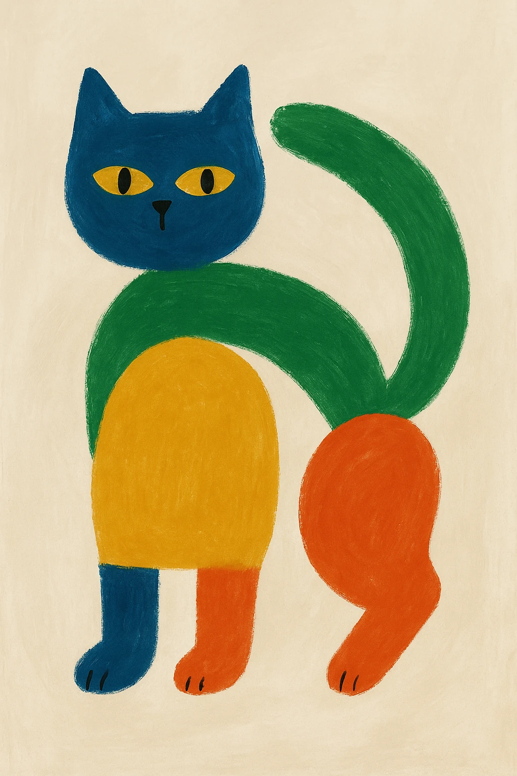 Renkli Anlar Koleksiyonu - Playful Kedi - Art Print -  Poster