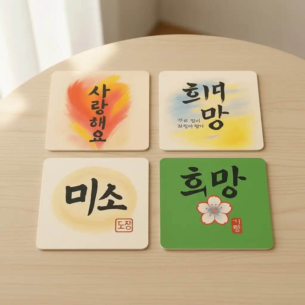 4'lü Seuolvie Ahşap Renkli Bardak Altlığı 