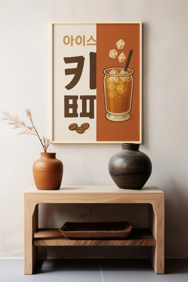 Renkli Anlar Koleksiyonu - Peach Coffee - Art Print - Poster