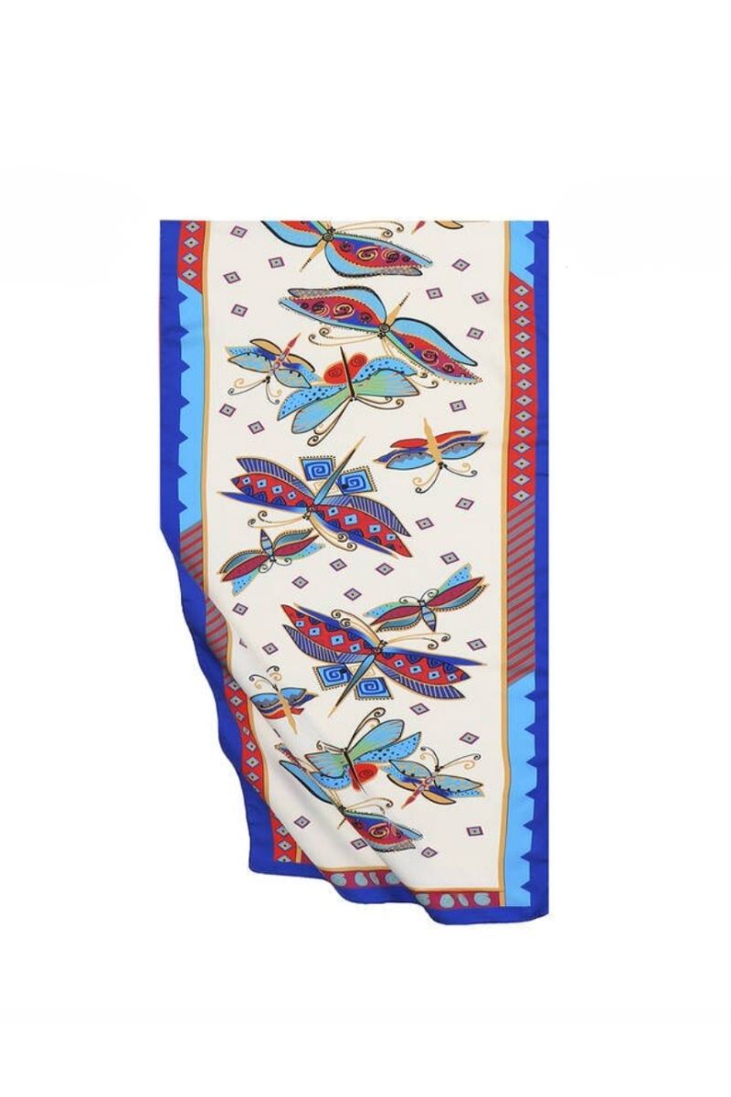 Desenli Çok Renkli 30 x 140 İpeksi Fular 