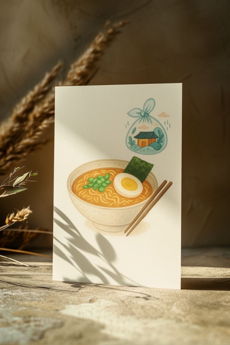Renkli Anlar Koleksiyonu 라면 – Ramen - Art Print - Çerçevesiz Poster