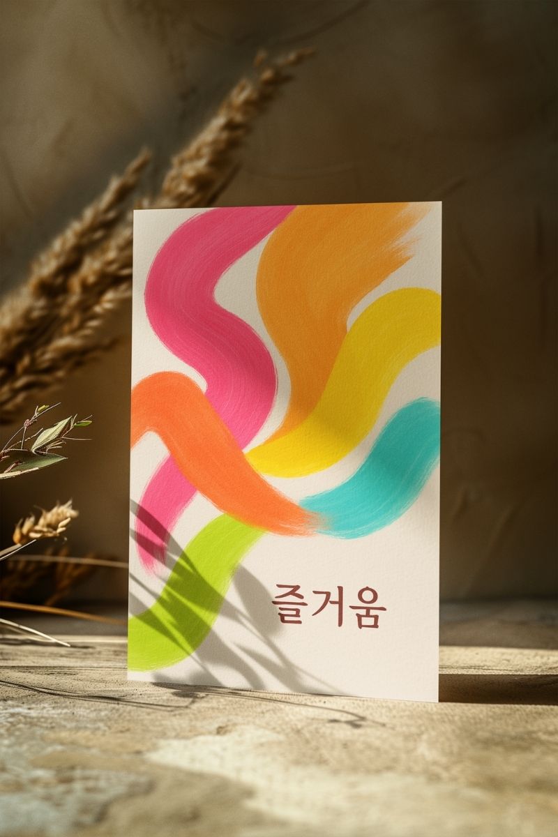 Renkli Anlar Koleksiyonu 즐거움 (Jeul-geo-um) - RA5 Art Print - Çerçevesiz Poster