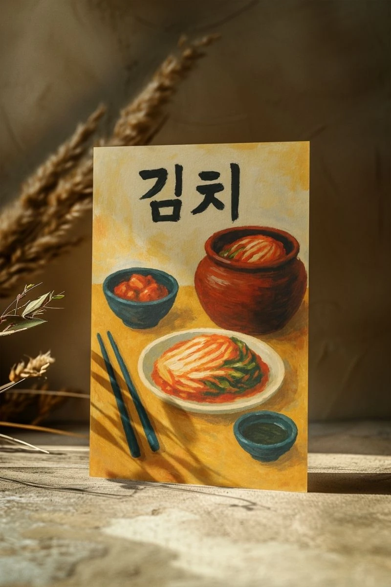 Renkli Anlar Koleksiyonu - 김치찌개 (Kimchi Jjigae) - Art Print -  Poster