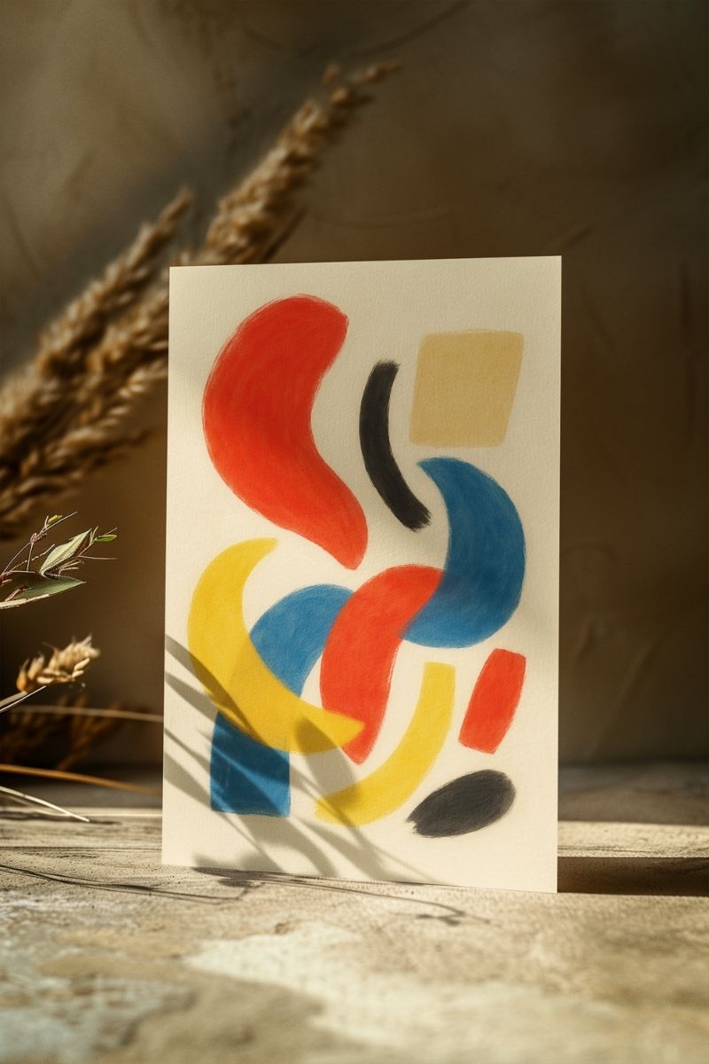 Modern Form Koleksiyonu 색의 춤 – Renklerin Dansı SK7 Art Print - Çerçevesiz Poster