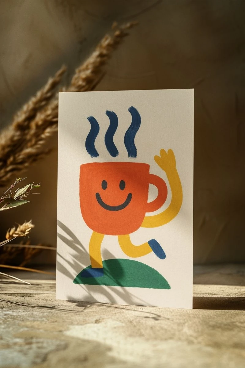 Renkli Anlar Koleksiyonu - Playful Kahve 2 - Art Print -  Poster