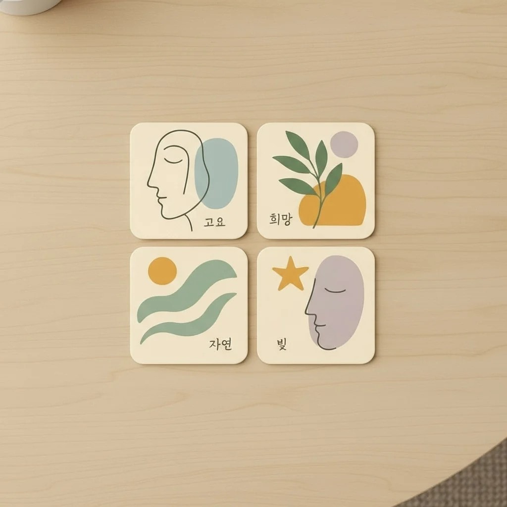 4'lü Seuolvie Ahşap Renkli Bardak Altlığı 