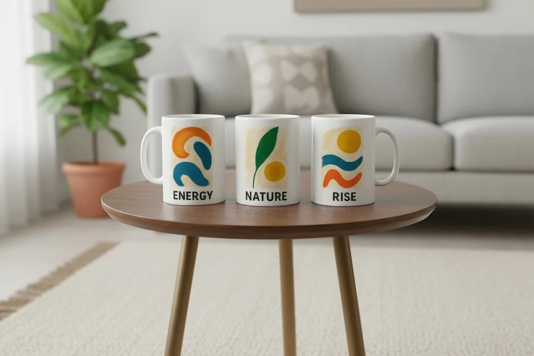 Seuolvie 3'lü Soyut Kupa Bardak Seti