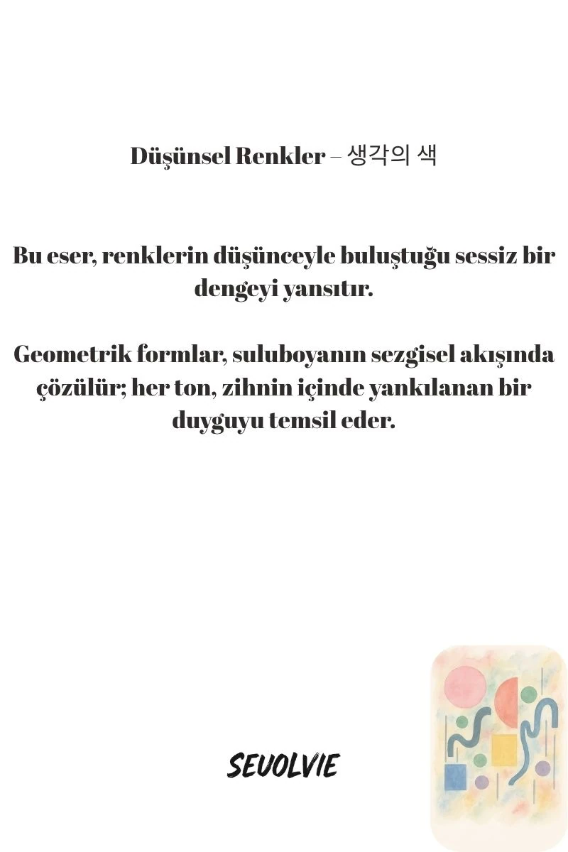 Renkli Anlar Koleksiyonu Düşünsel Renkler – 생각의 색 - Art Print - Poster