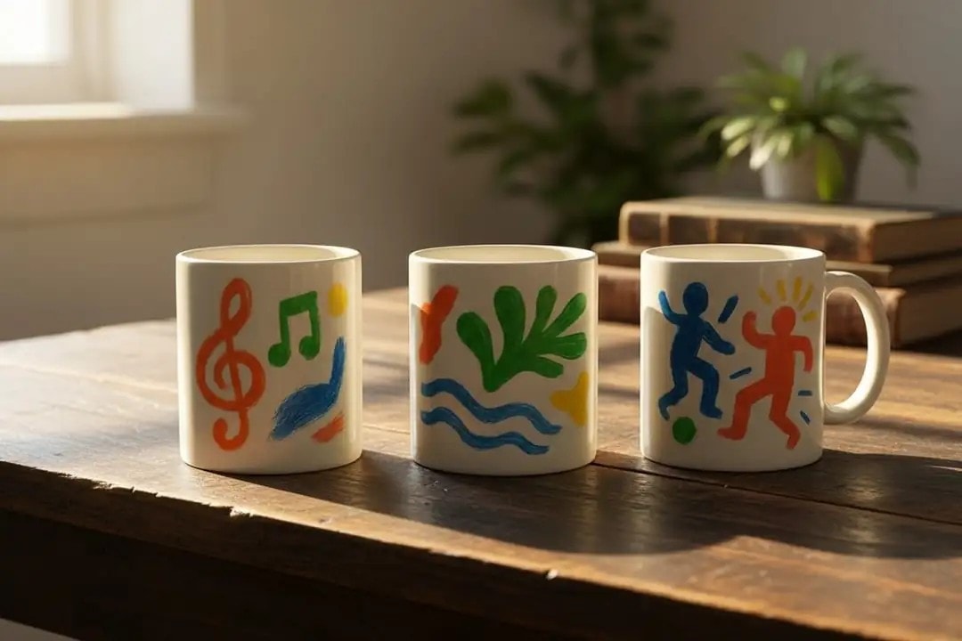 Seuolvie 3'lü Soyut Kupa Bardak Seti