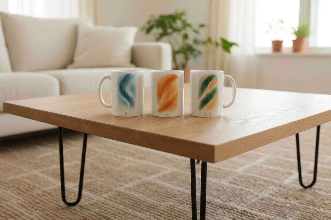 Seuolvie 3'lü Soyut Kupa Bardak Seti