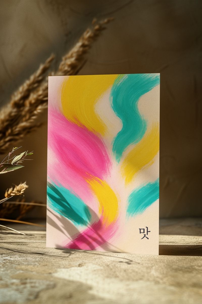 Renkli Anlar Koleksiyonu 맛 (Mat) – Tat - RA7 Art Print - Çerçevesiz Poster