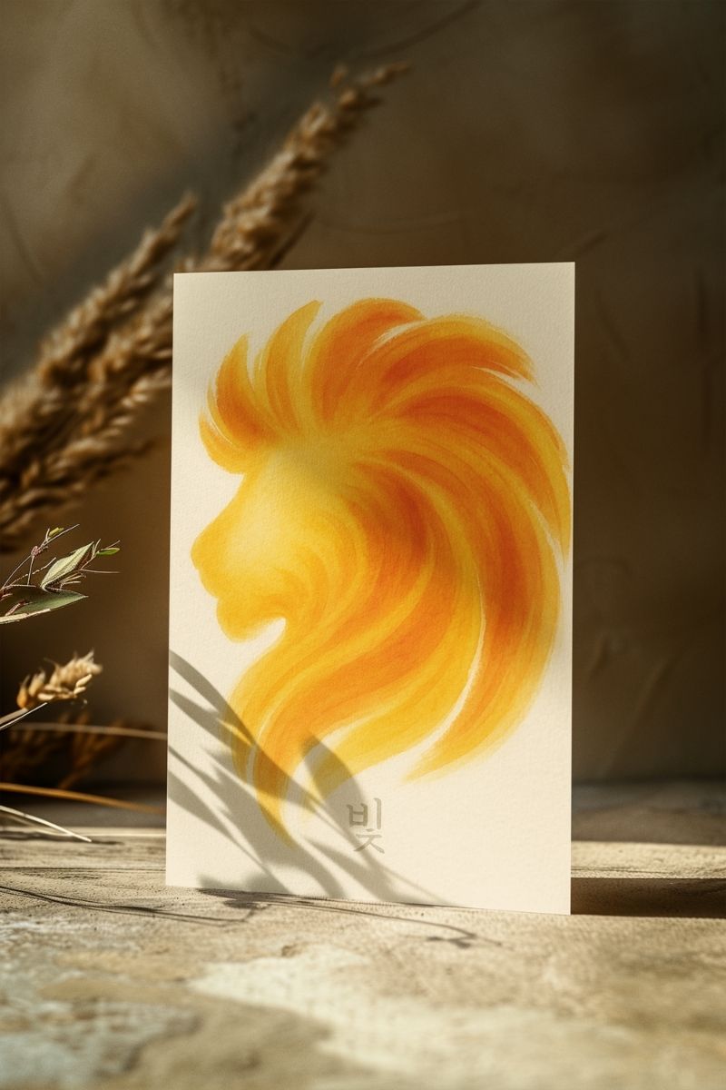 Zodiac Flow Burçlar Koleksiyonu 빛 – Aslan (Leo) - Art Print - Çerçevesiz Poster