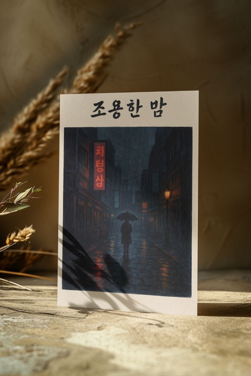 Sessiz Estetik Koleksiyonu 조용한 밤 (Sessiz Gece) SE15 Art Print - Çerçevesiz Poster