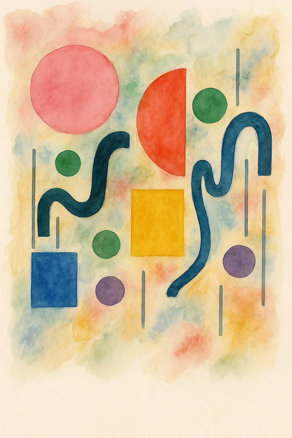 Renkli Anlar Koleksiyonu Düşünsel Renkler – 생각의 색 - Art Print - Poster