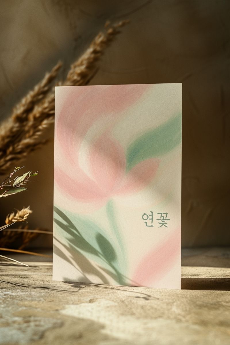 Sakin Sözler Koleksiyonu 연꽃 (Yeonkkot) – Lotus / Saflık SS8 Art Print - Çerçevesiz Poster