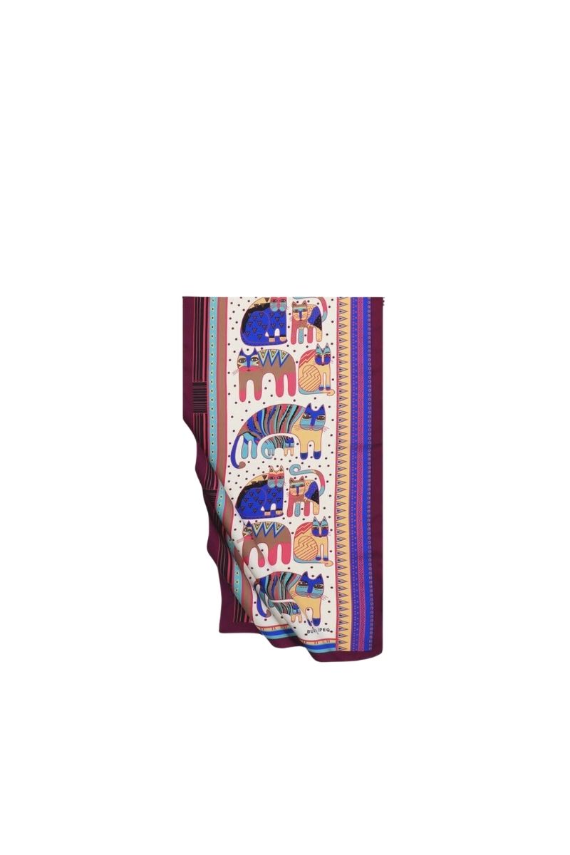 Desenli Çok Renkli 30 x 140 İpeksi Fular 